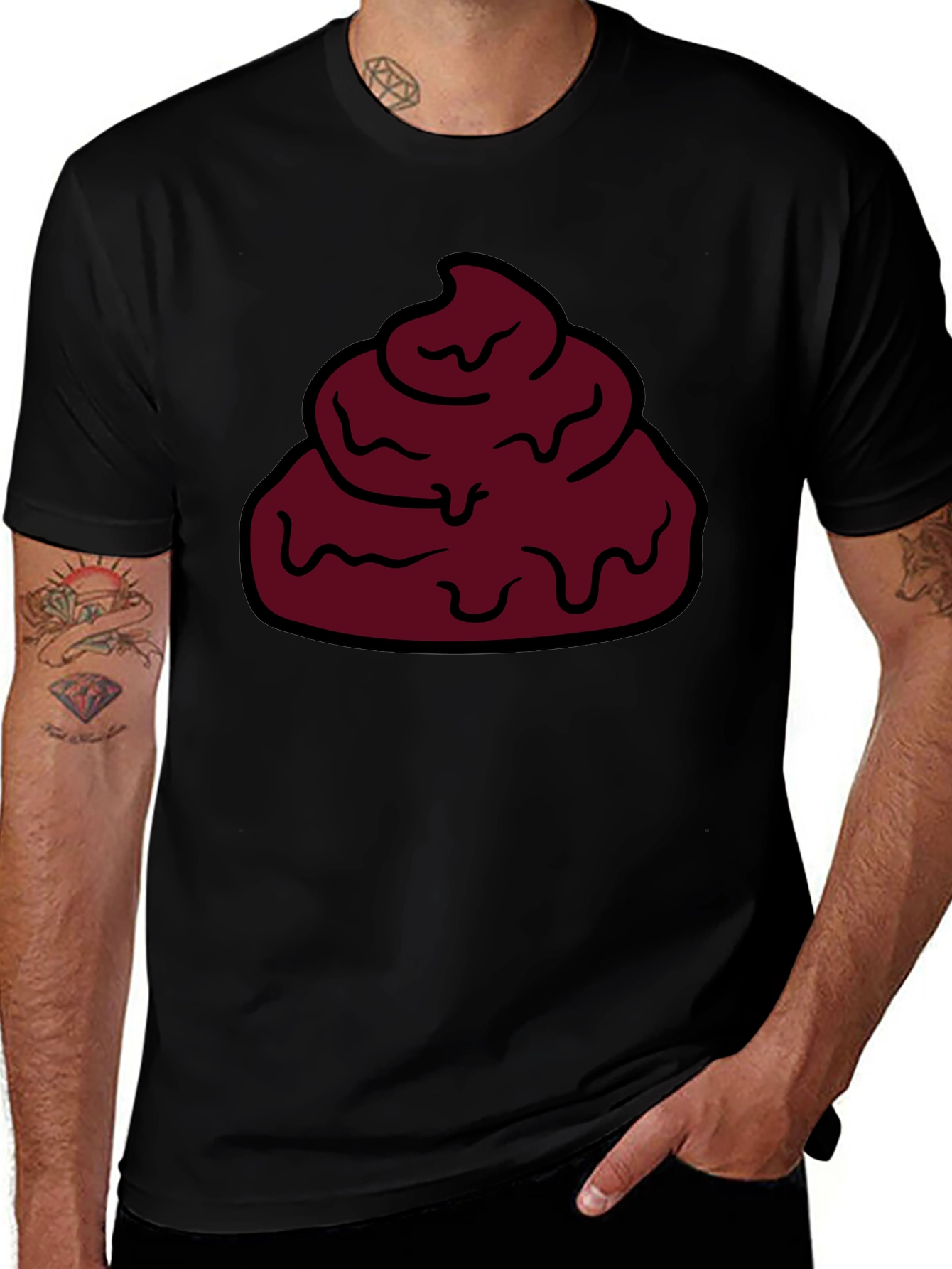 Maroon Swirl Graphic Tee - Casual Cotton T-Shirt