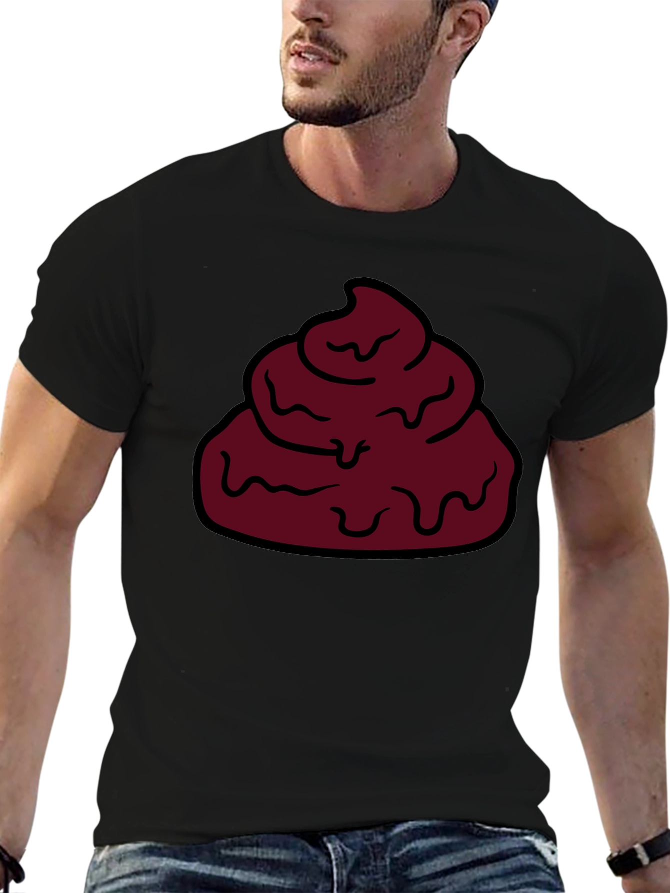 Maroon Swirl Graphic Tee - Casual Cotton T-Shirt