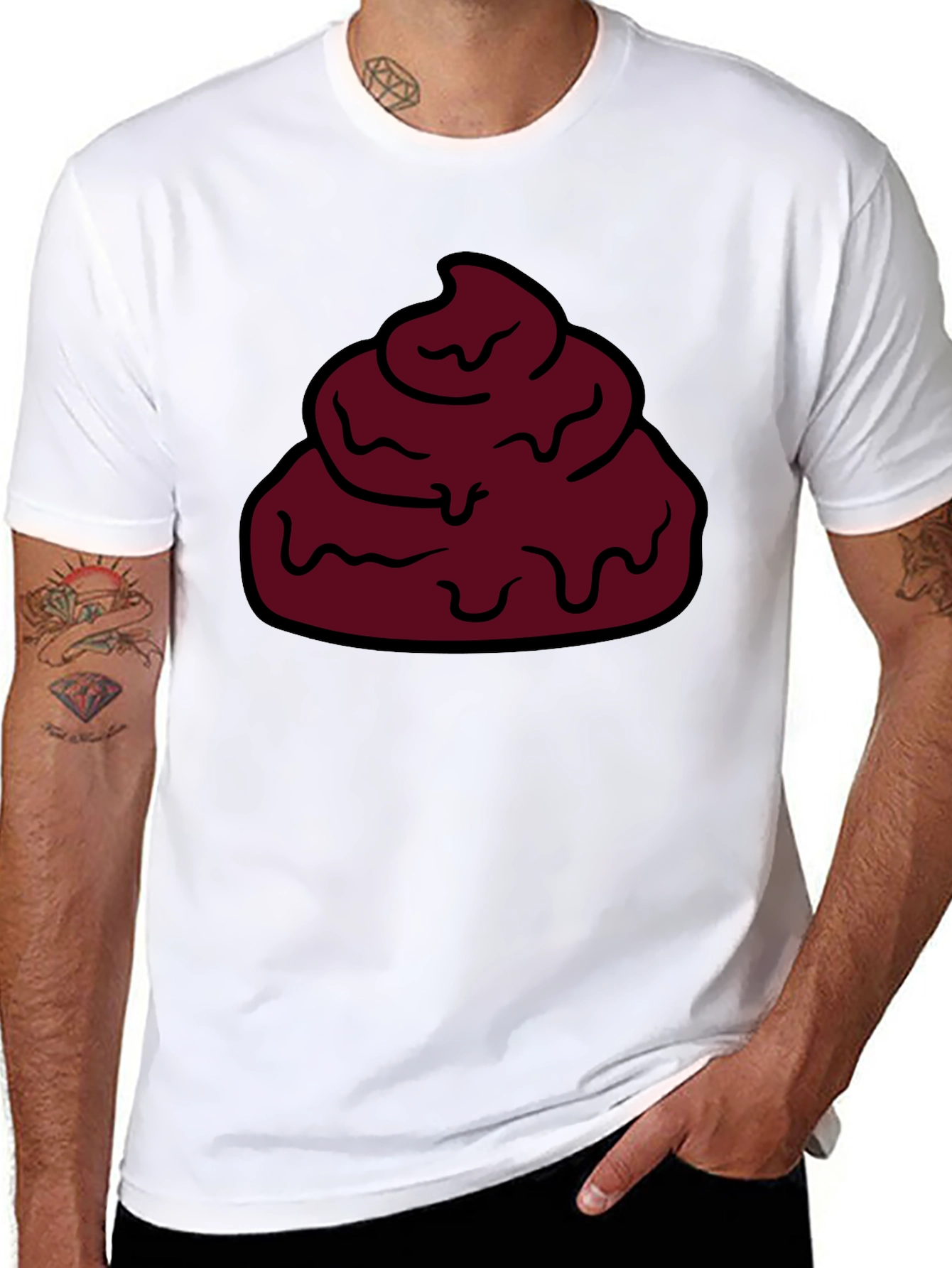 Maroon Swirl Graphic Tee - Casual Cotton T-Shirt