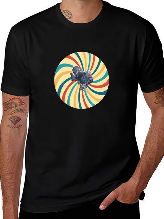 Retro Turkey Graphic Tee - Cool Bird Design