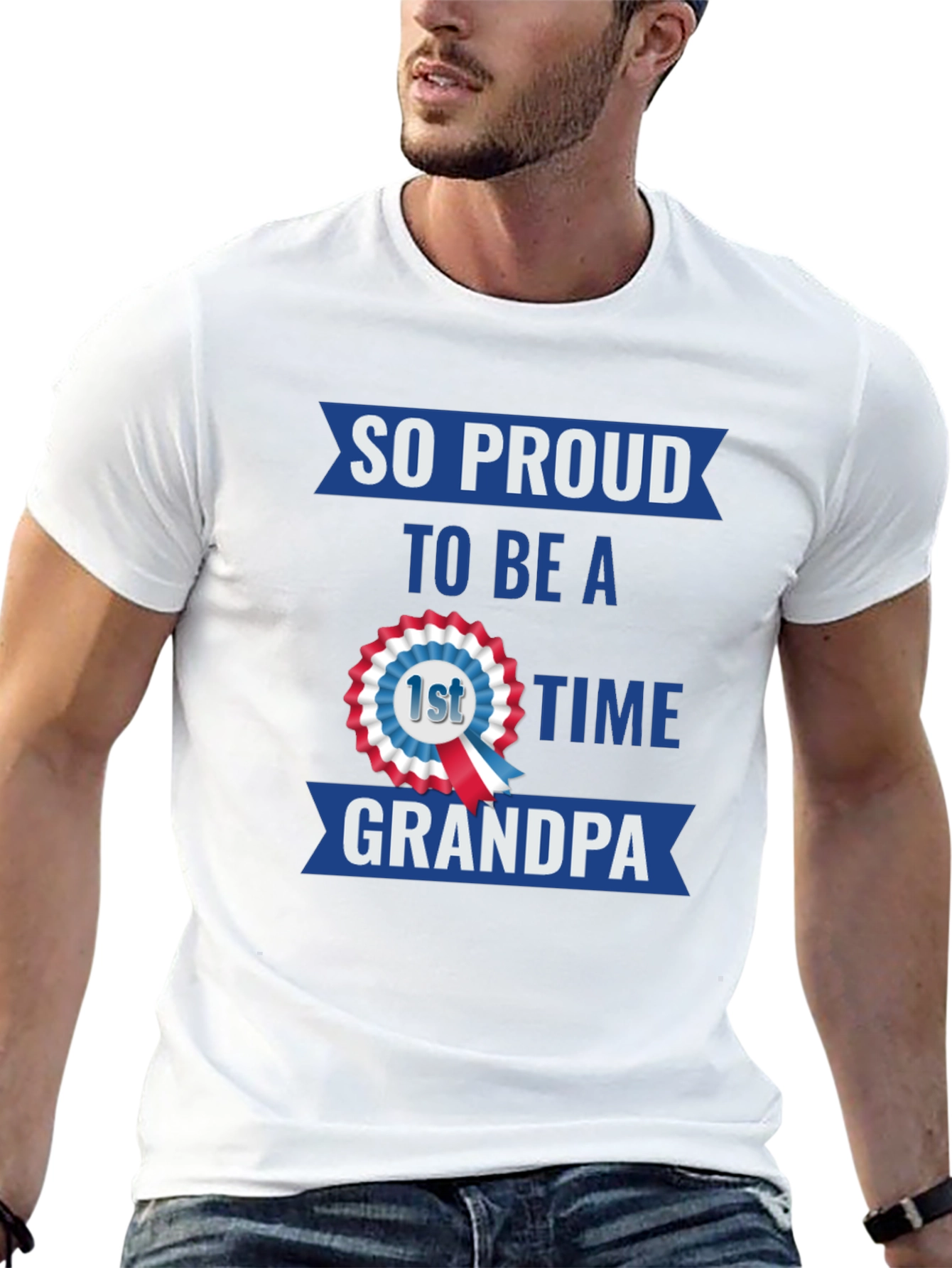 Proud First Time Grandpa Graphic Tee