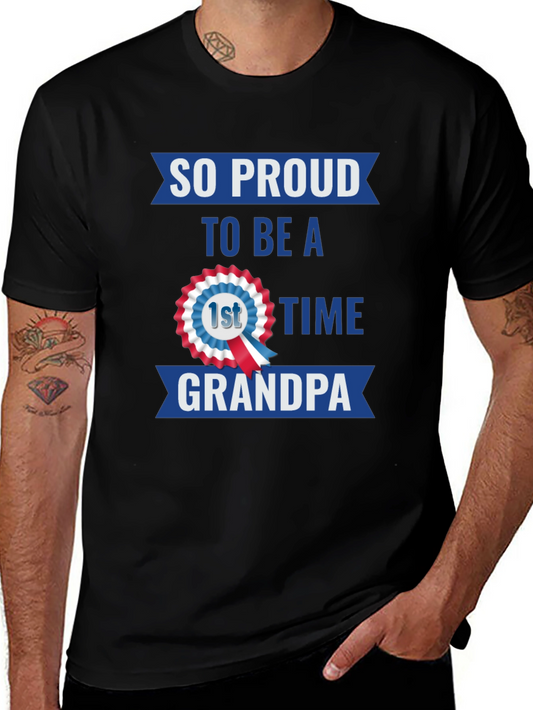 Proud First Time Grandpa Graphic Tee