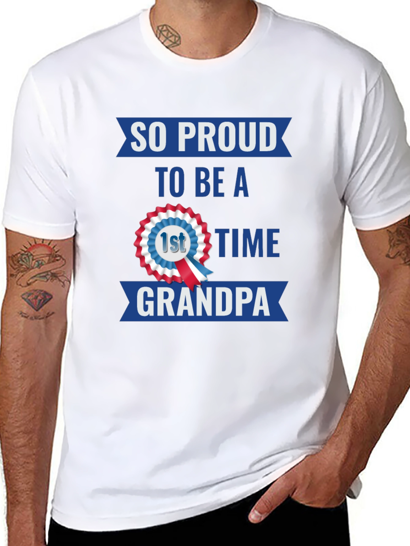 Proud First Time Grandpa Graphic Tee