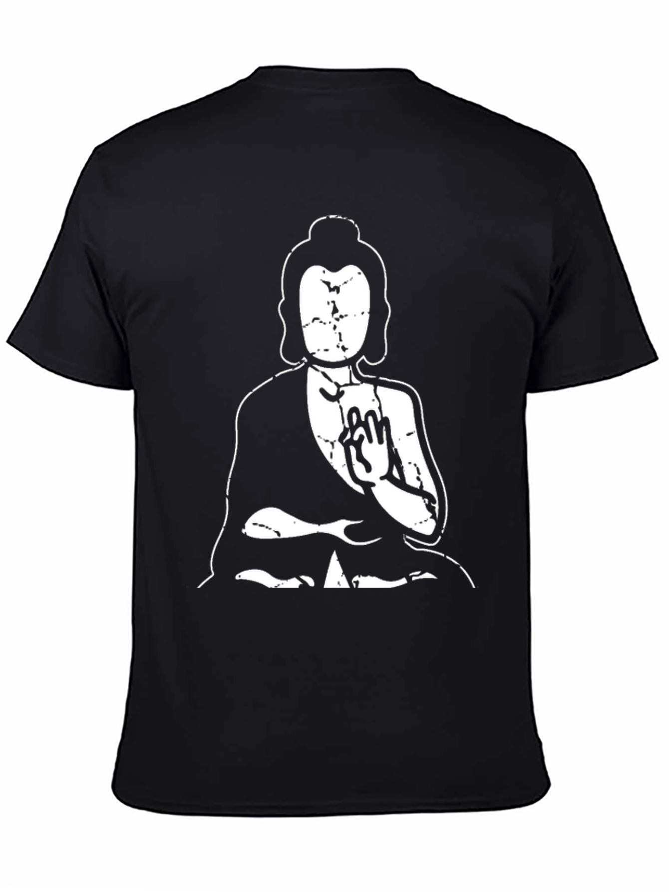 Buddha Graphic Print Black T-Shirt