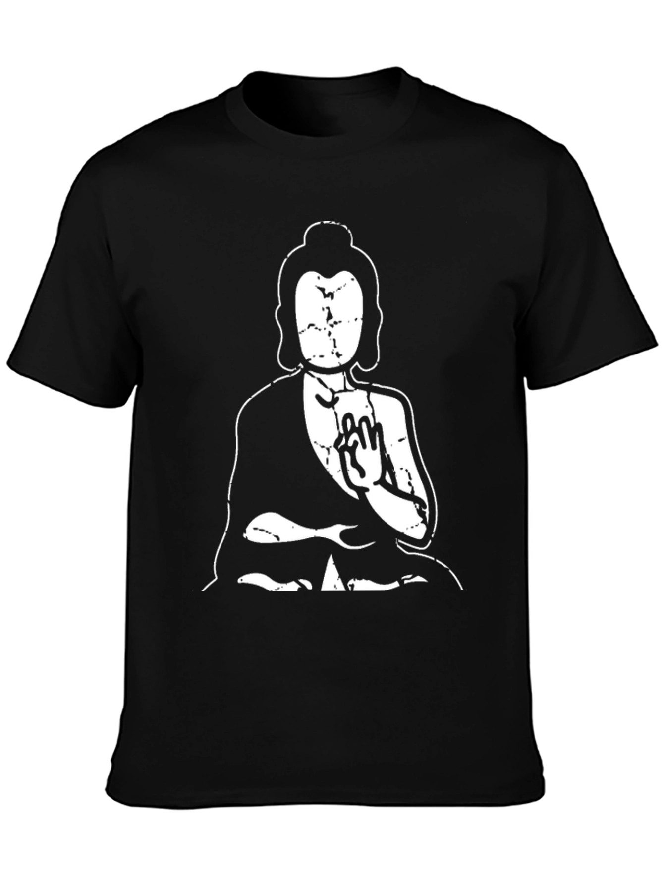 Buddha Graphic Print Black T-Shirt