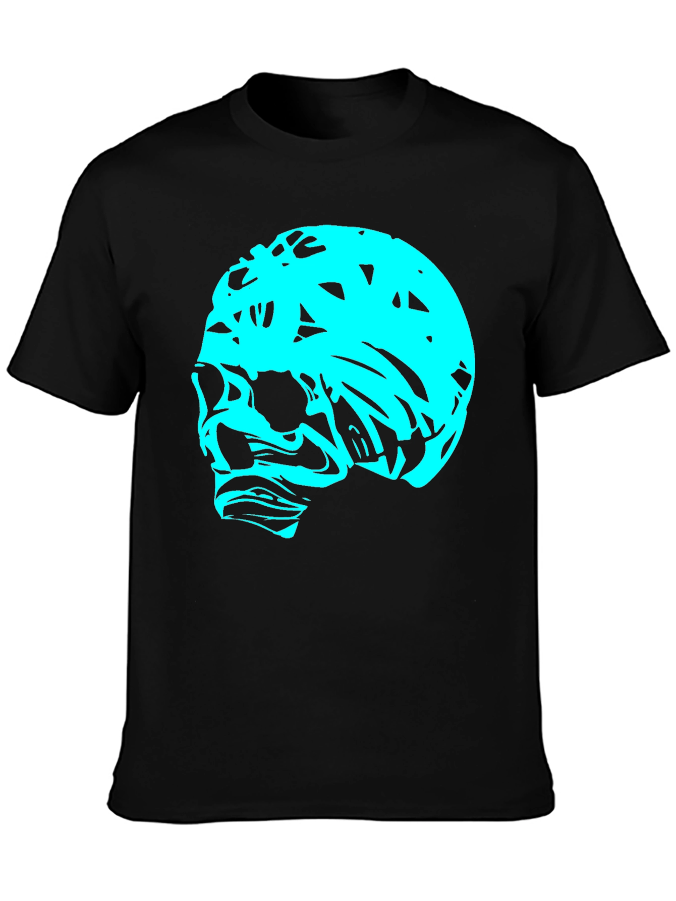 Edgy Skull Graphic Tee - Black Cotton T-Shirt