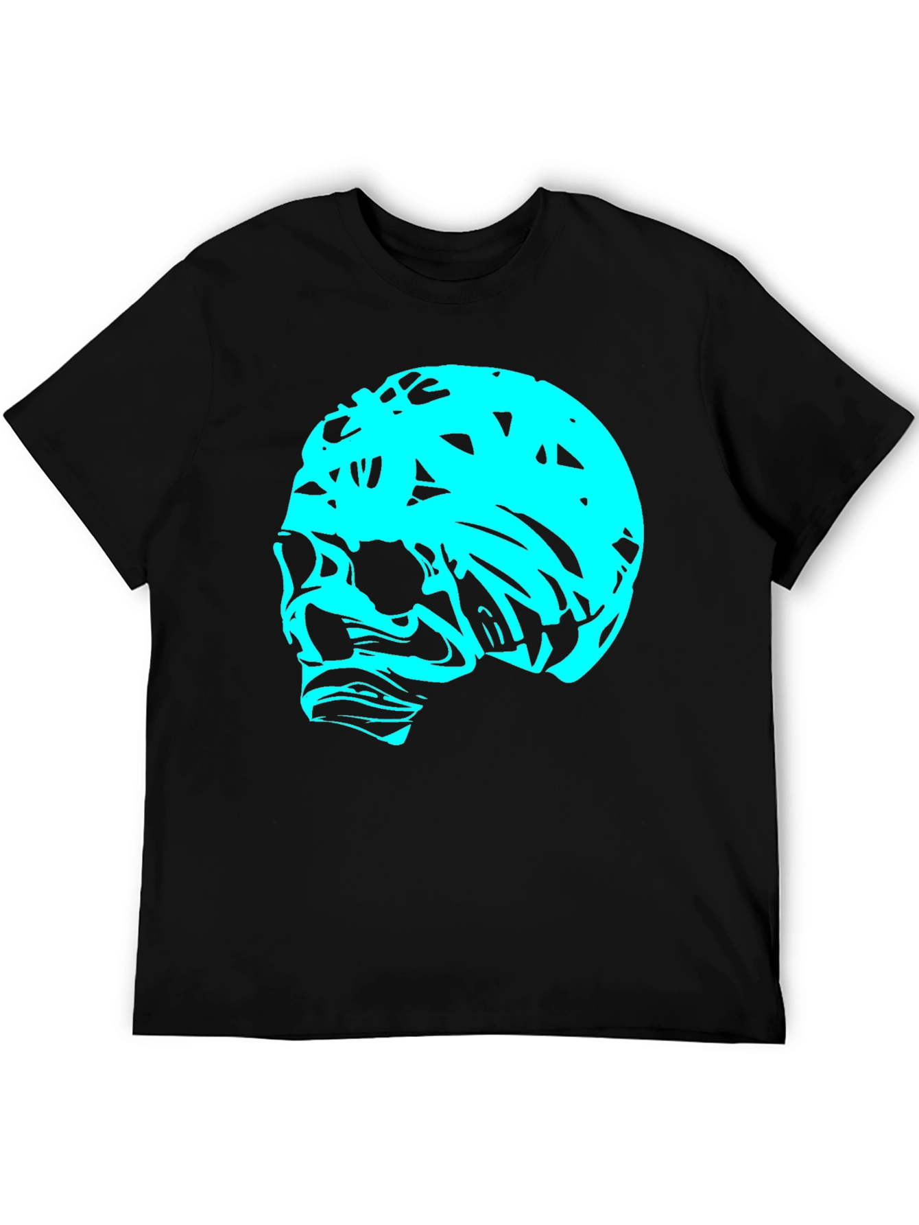 Edgy Skull Graphic Tee - Black Cotton T-Shirt