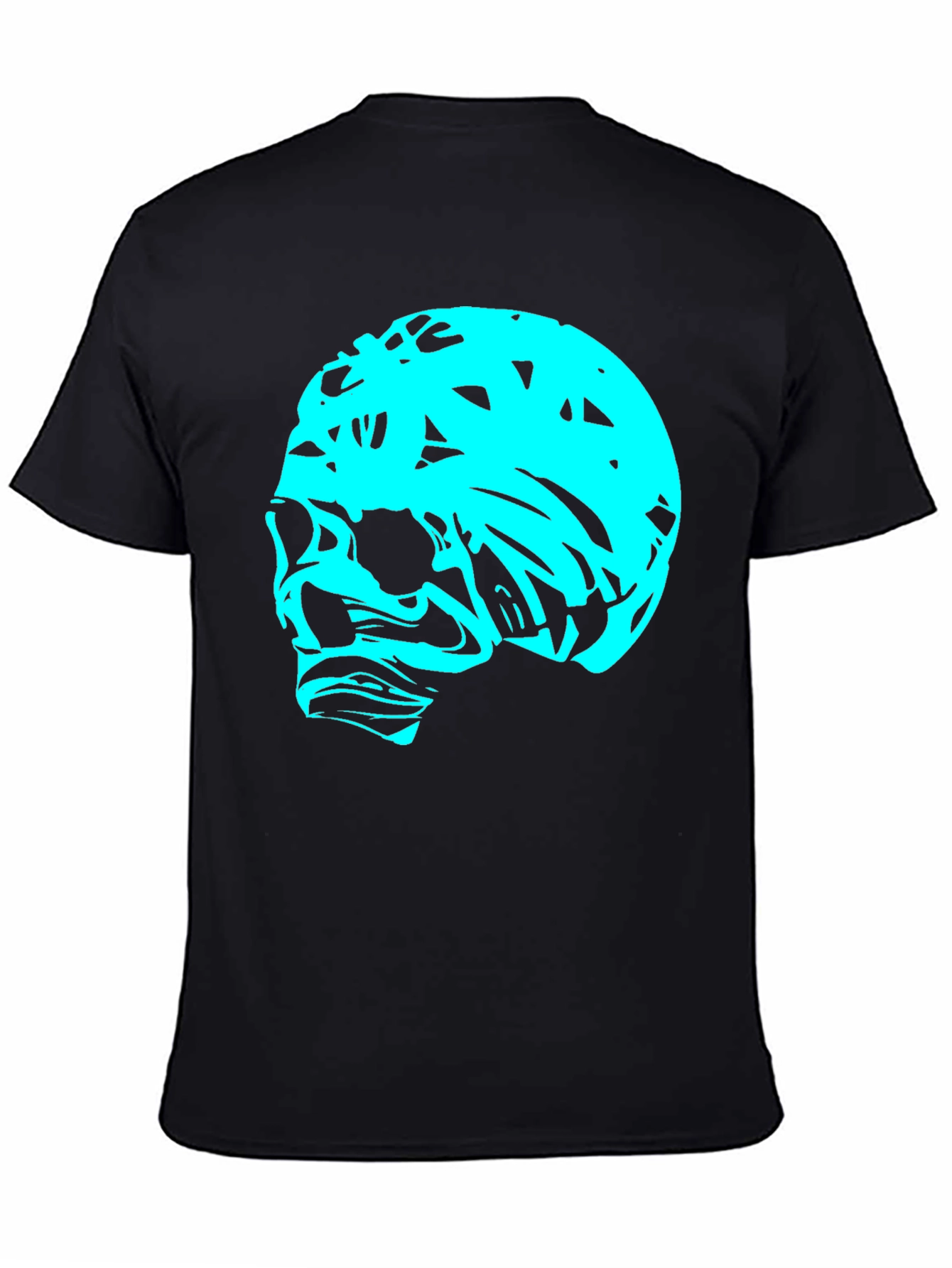 Edgy Skull Graphic Tee - Black Cotton T-Shirt