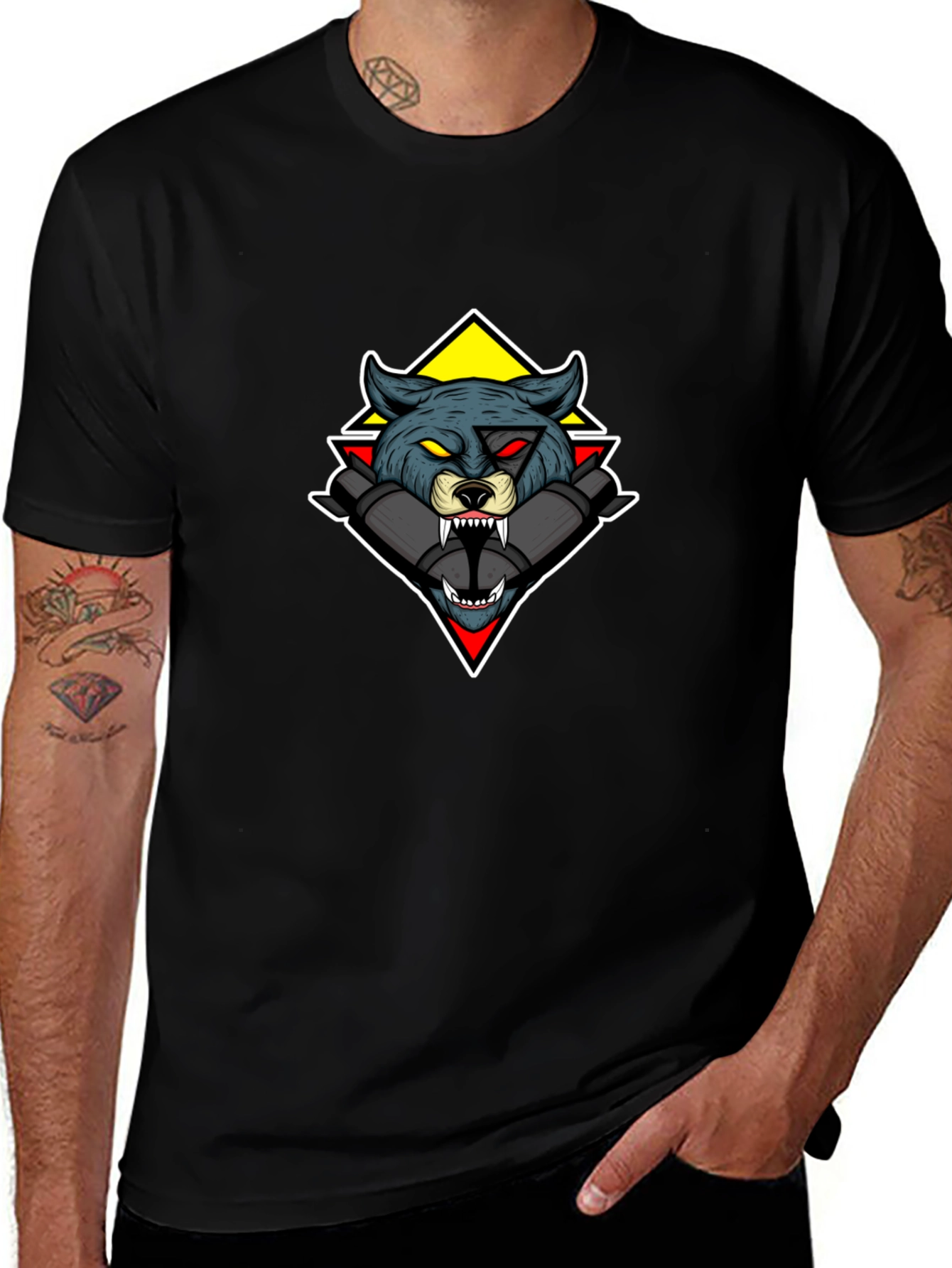 Wolf Graphic Tee - Mens Black T-Shirt