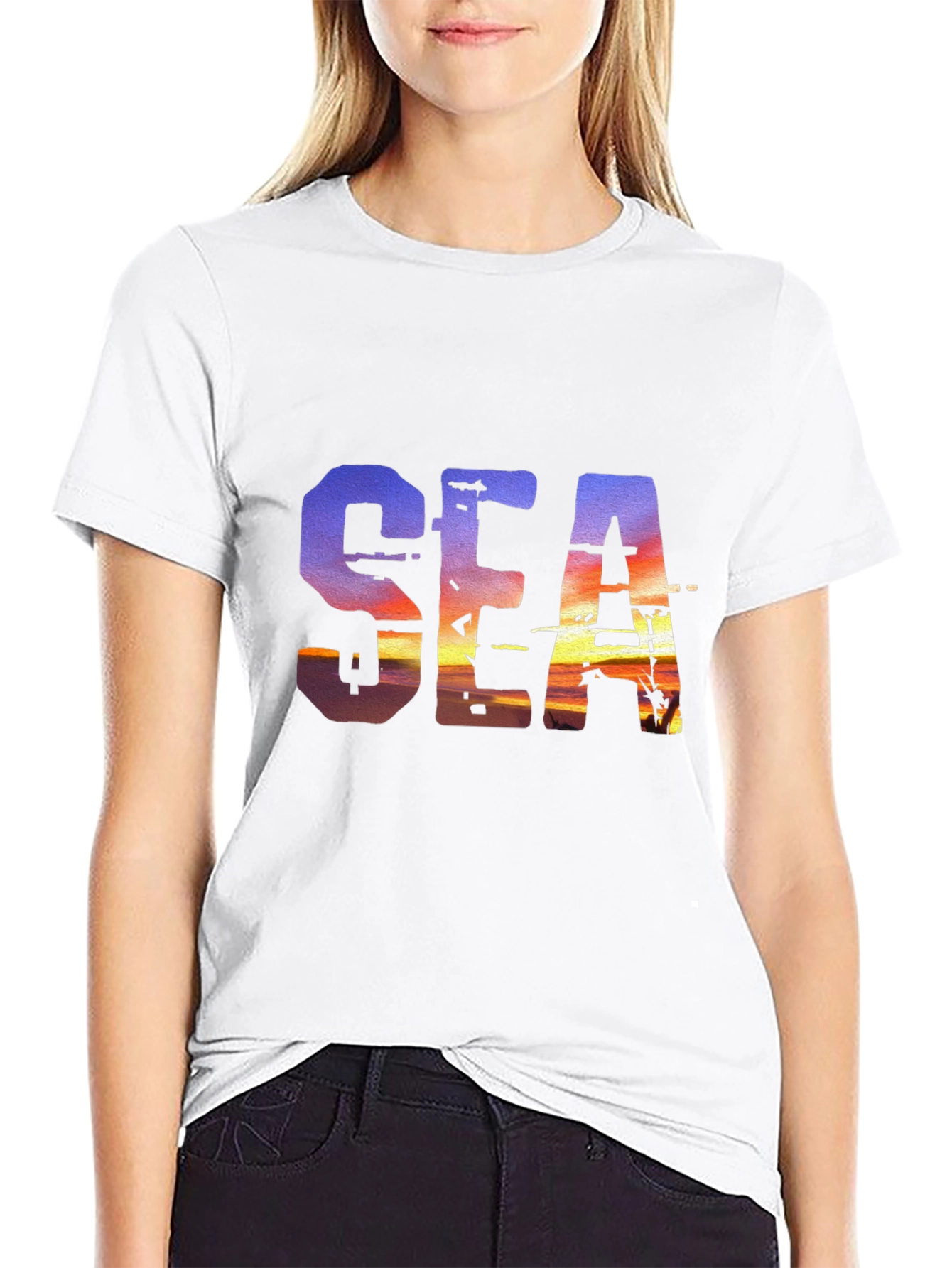 Sunset Sea Graphic T-Shirt - Unique Design