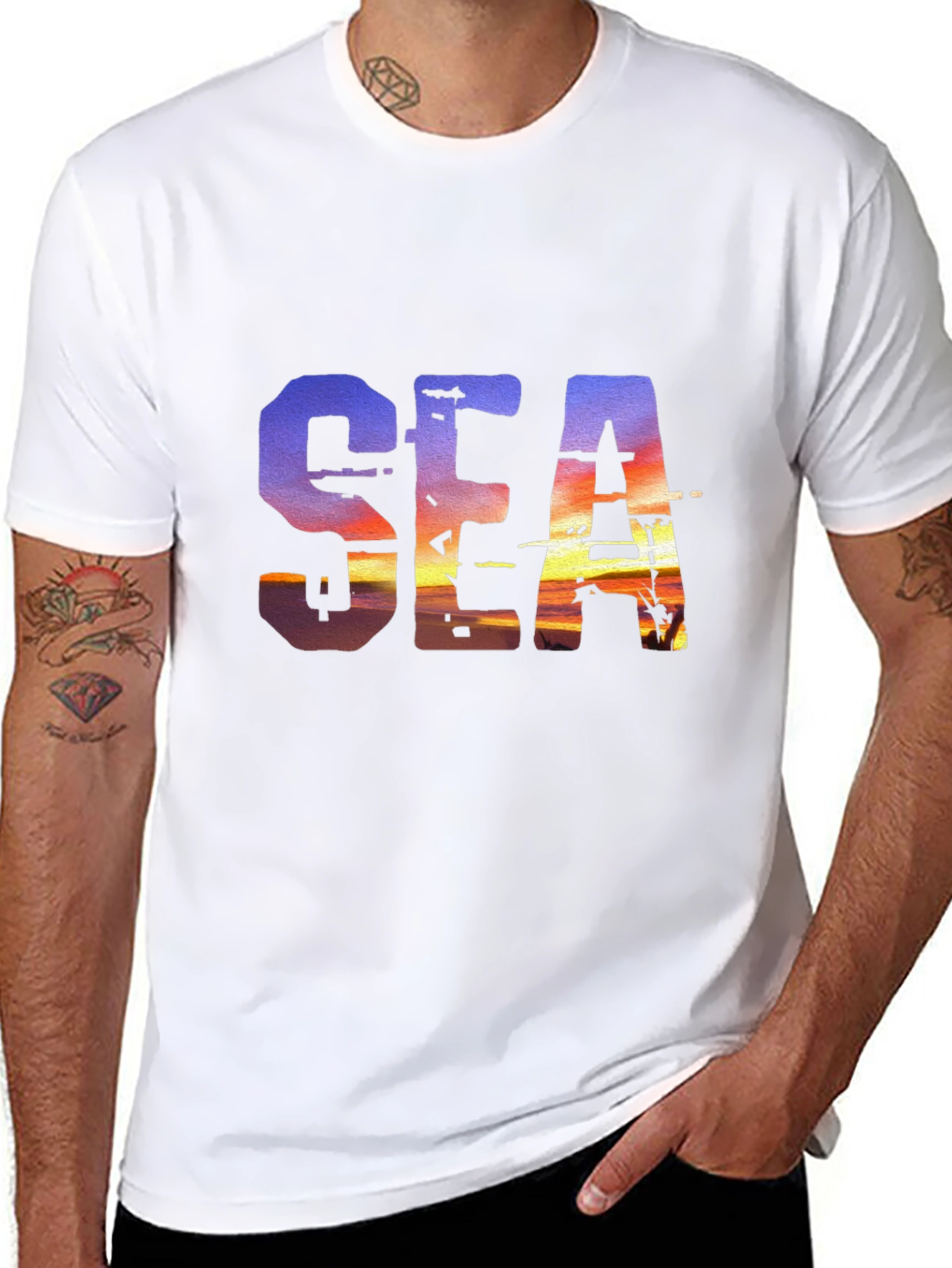 Sunset Sea Graphic T-Shirt - Unique Design