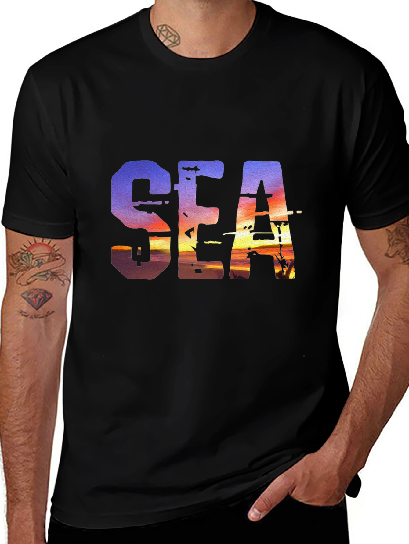 Sunset Sea Graphic T-Shirt - Unique Design