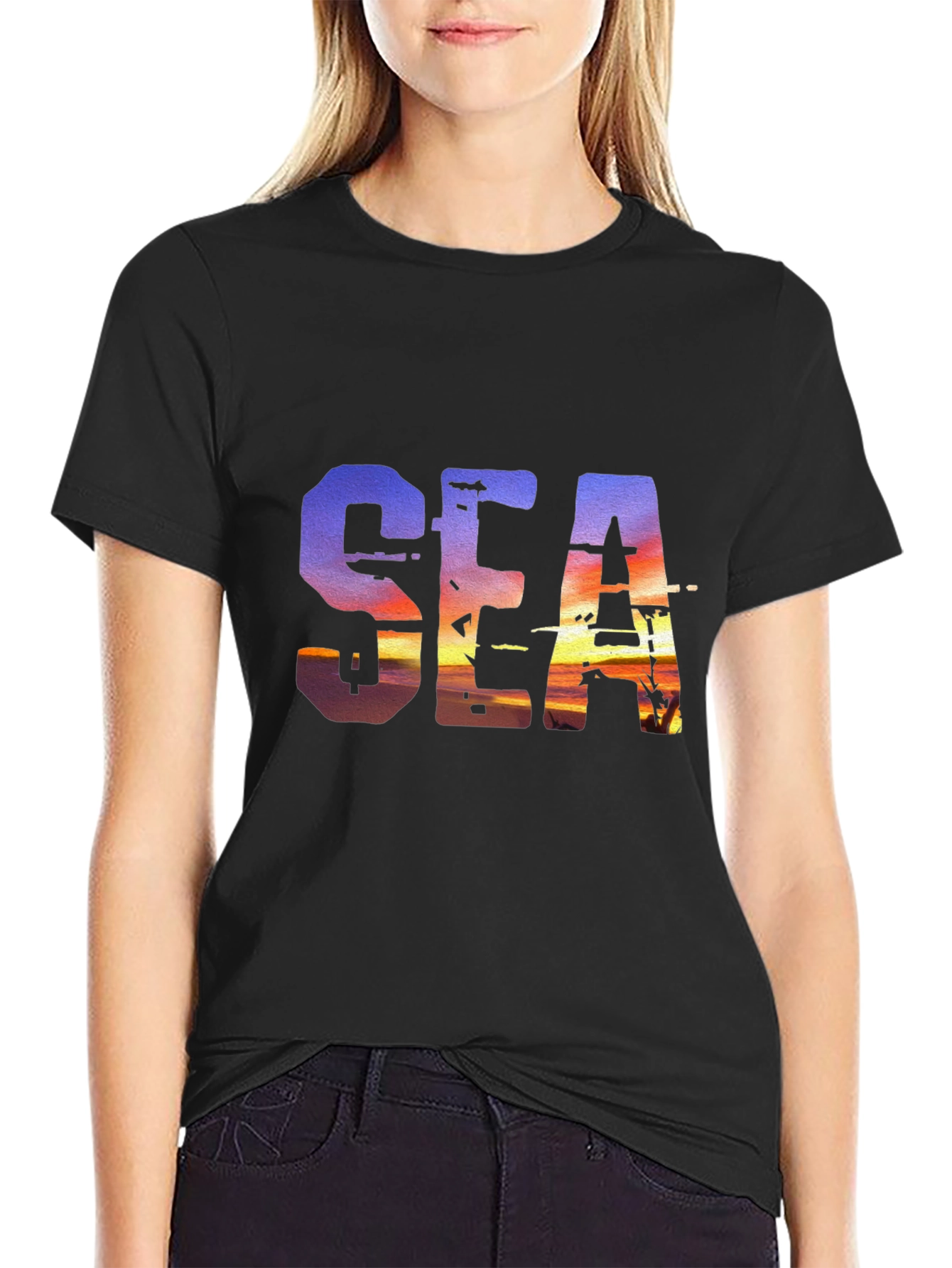 Sunset Sea Graphic T-Shirt - Unique Design