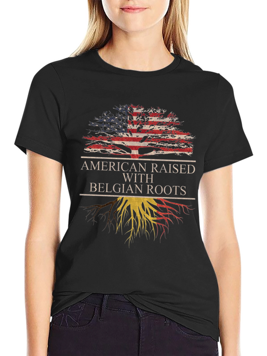American Raised with Belgian Roots Graphic T-Shirt