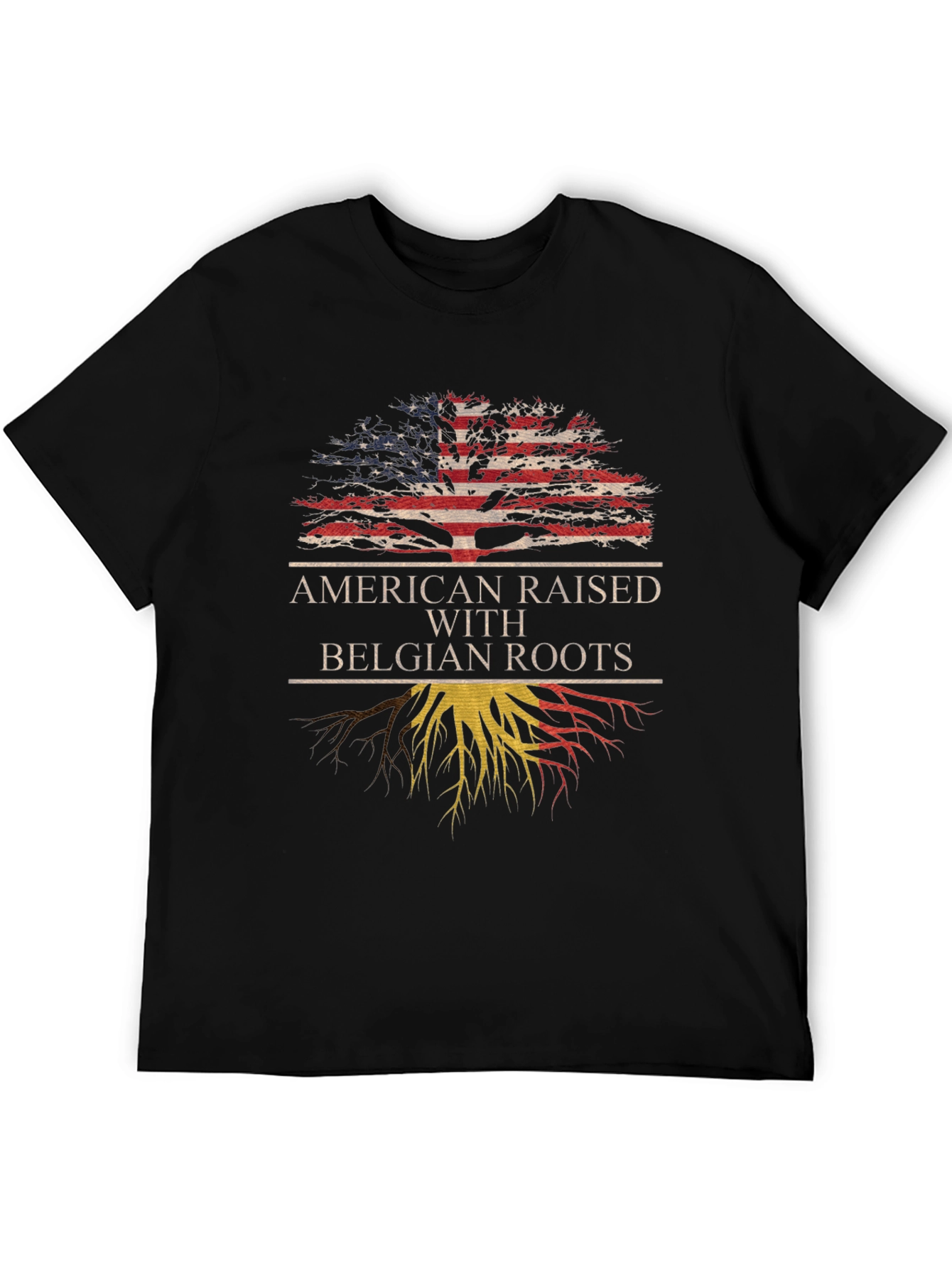American Raised with Belgian Roots Graphic T-Shirt
