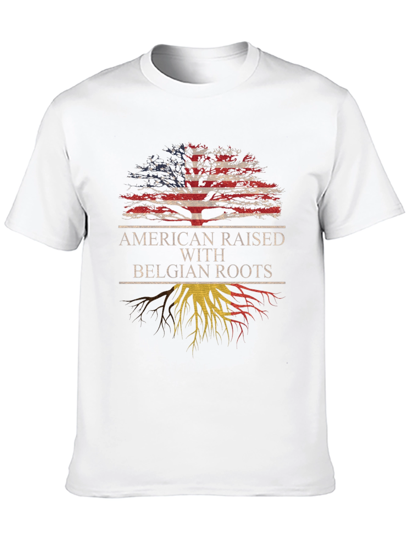 American Raised with Belgian Roots Graphic T-Shirt