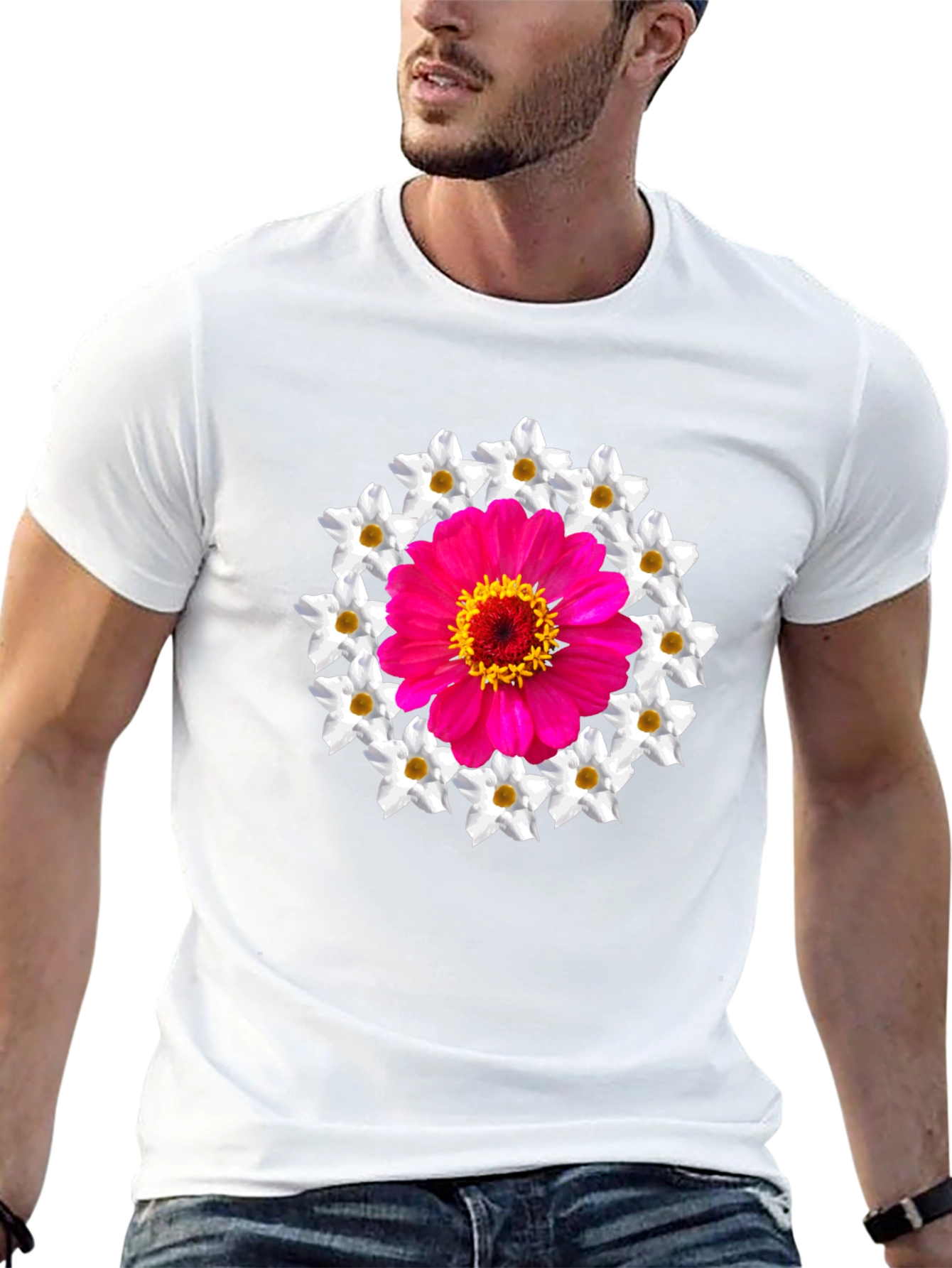 Floral Medallion Graphic Tee - Black