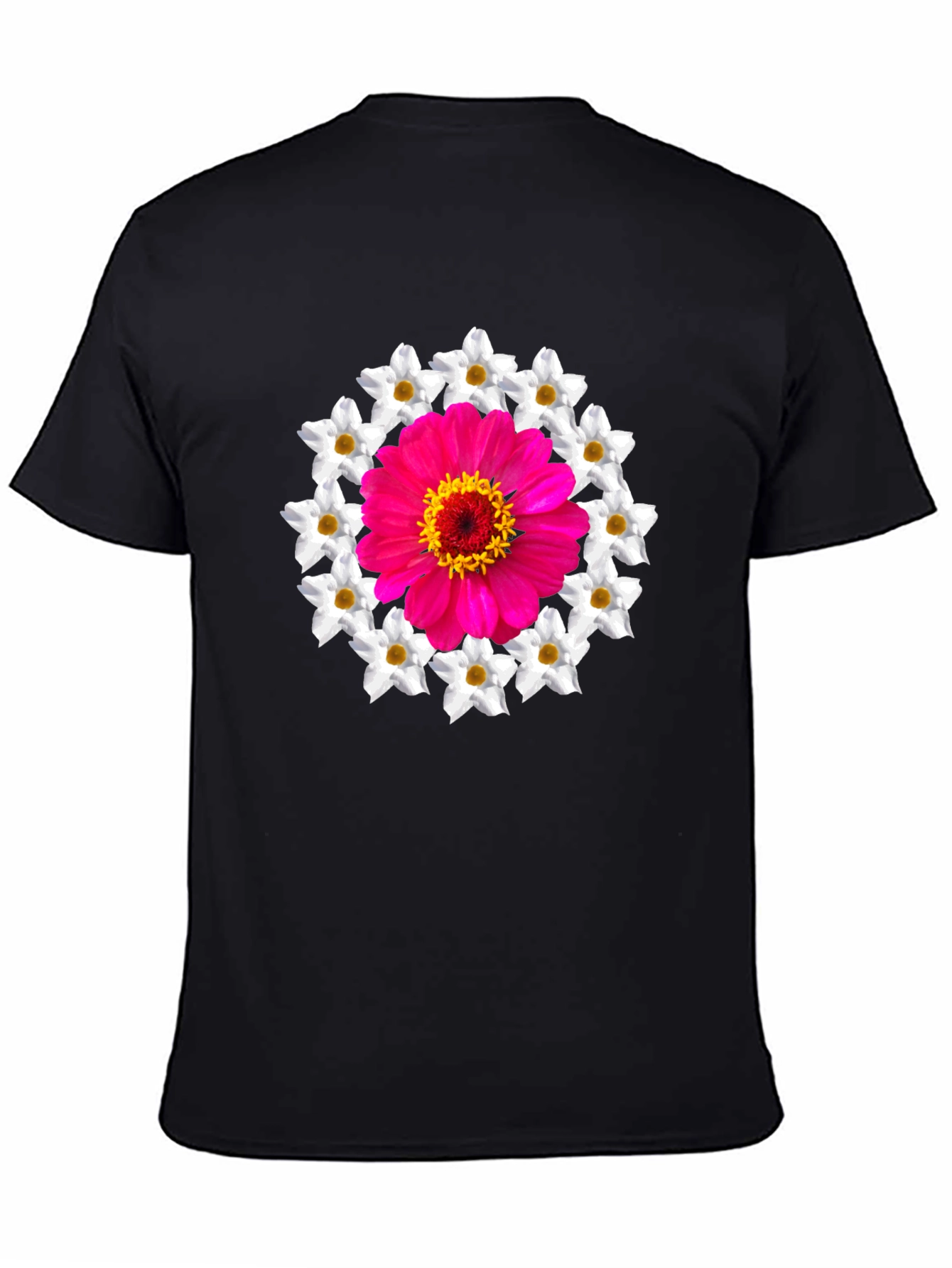 Floral Medallion Graphic Tee - Black