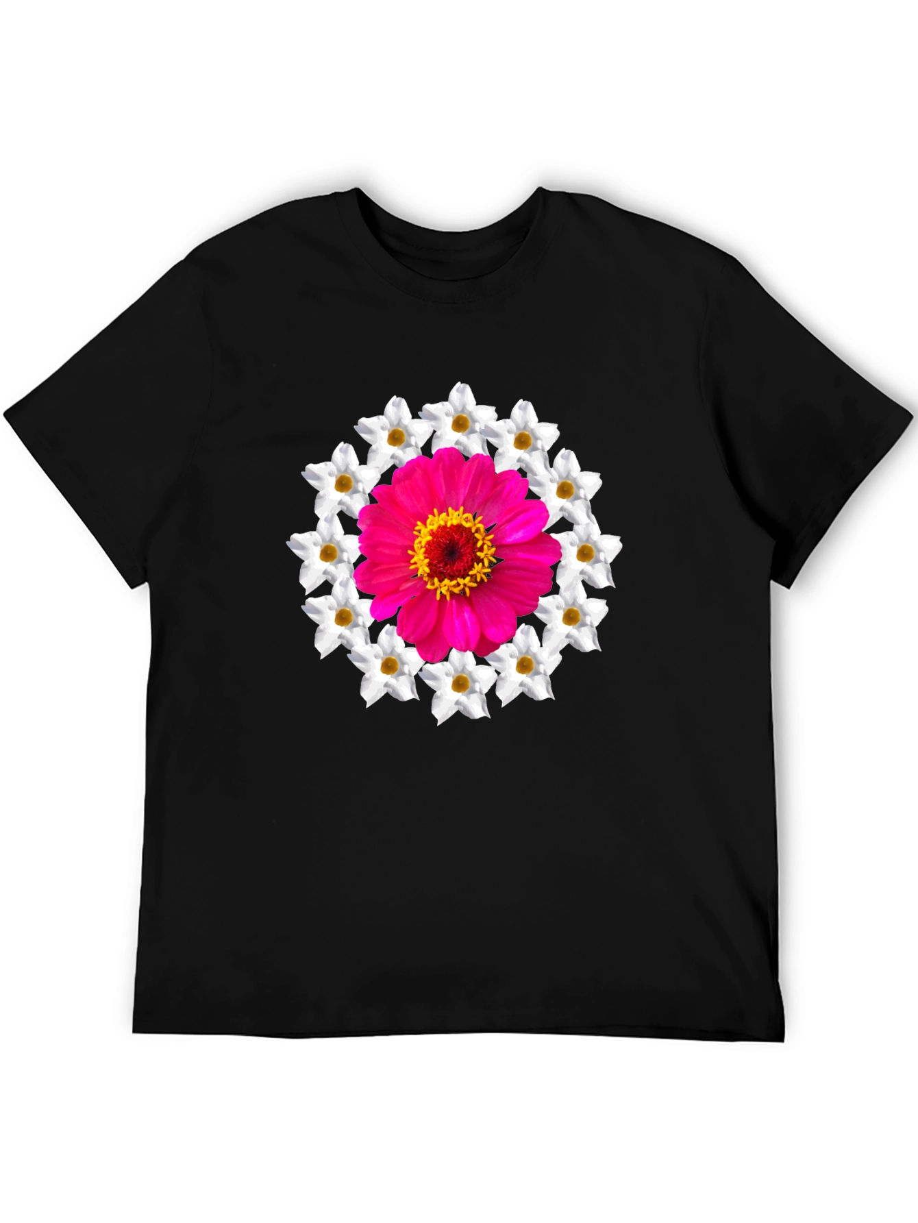 Floral Medallion Graphic Tee - Black