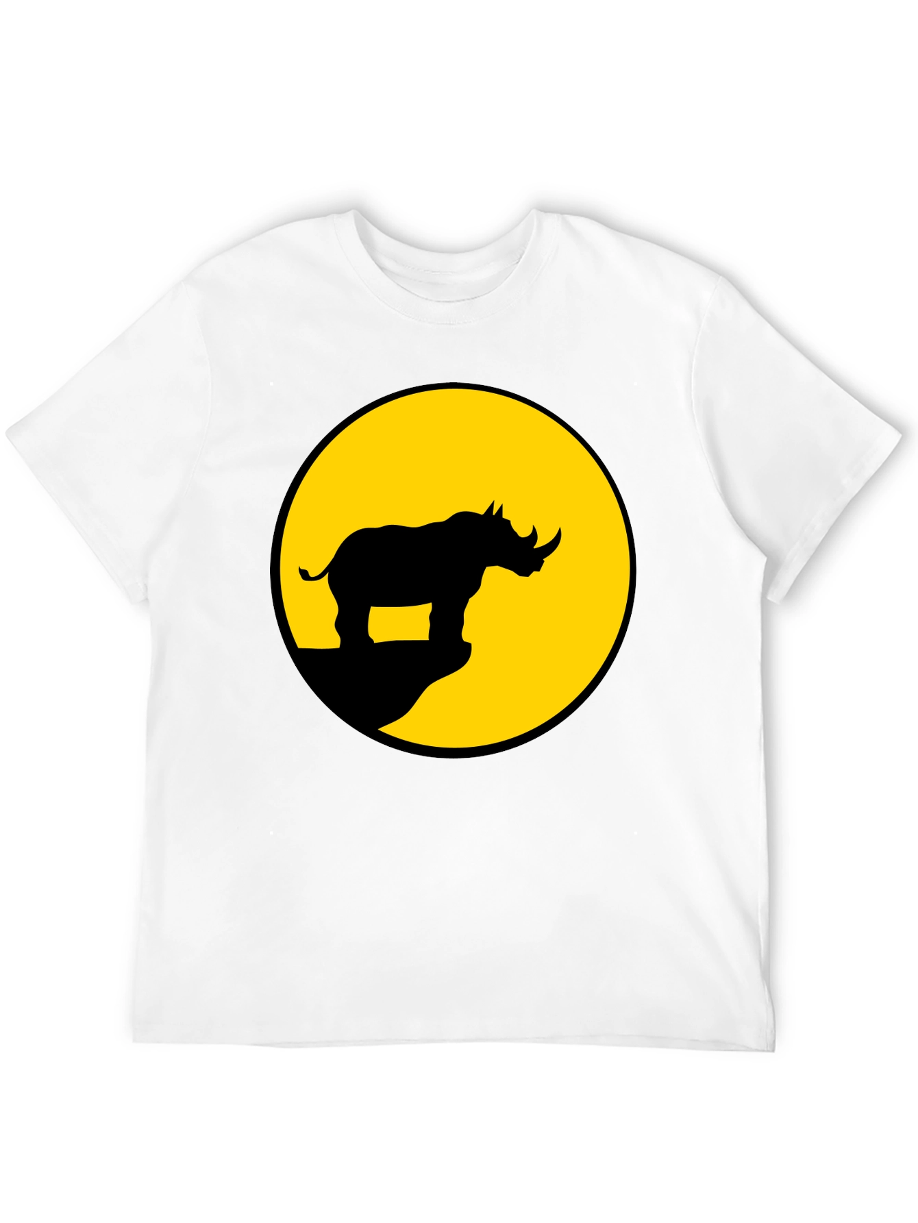 Rhino Silhouette Graphic Tee - Mens Black T-Shirt