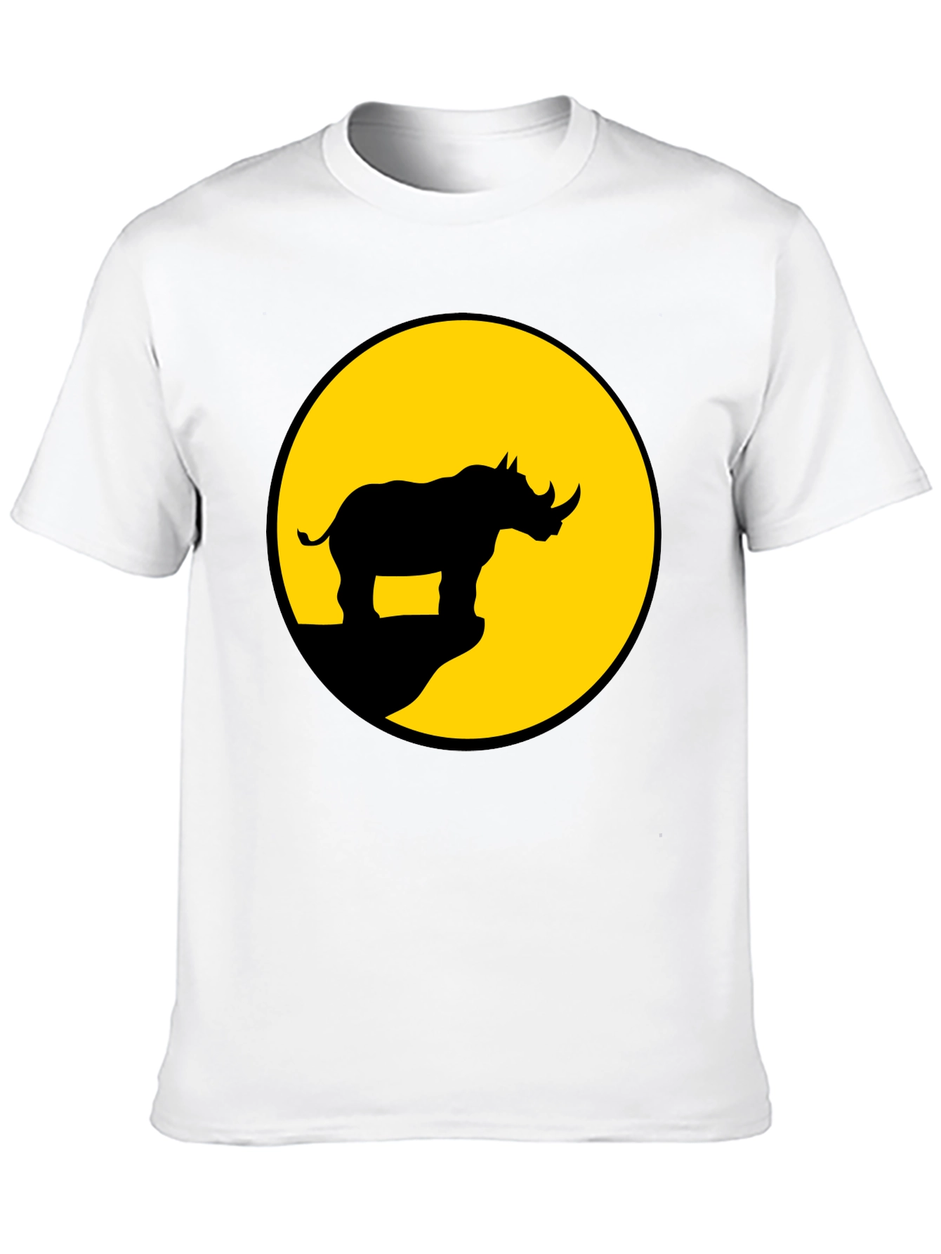 Rhino Silhouette Graphic Tee - Mens Black T-Shirt