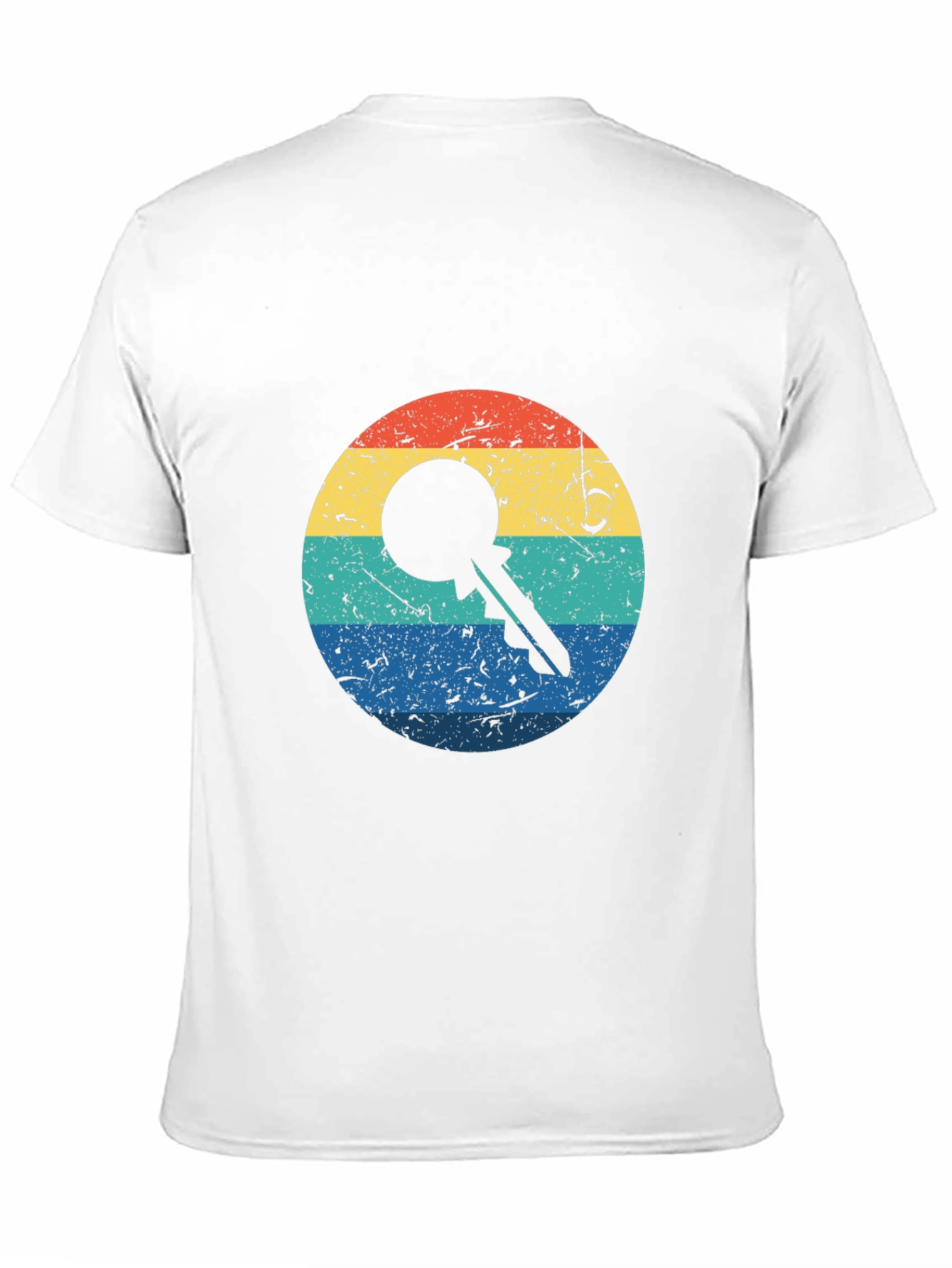 Retro Key Graphic Tee - Black Cotton Blend