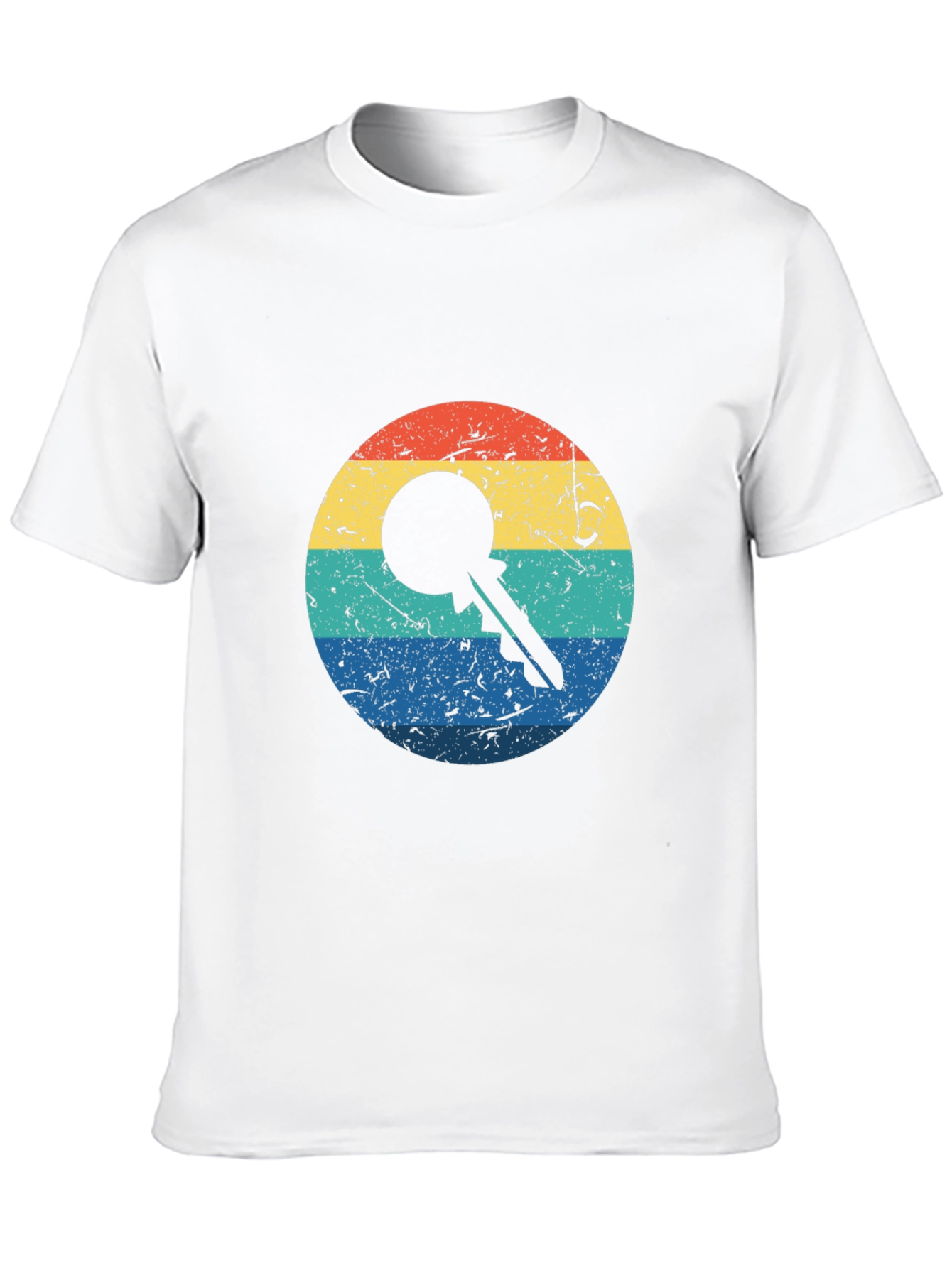 Retro Key Graphic Tee - Black Cotton Blend