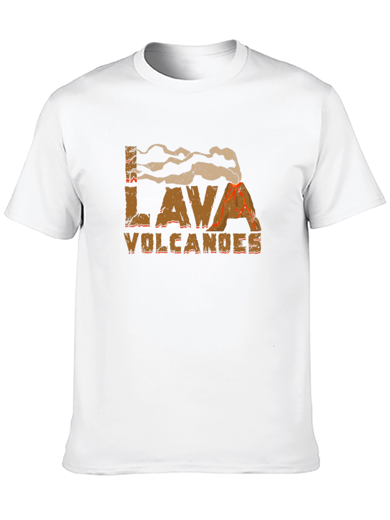 Lava Volcanoes Graphic Print Black T-Shirt