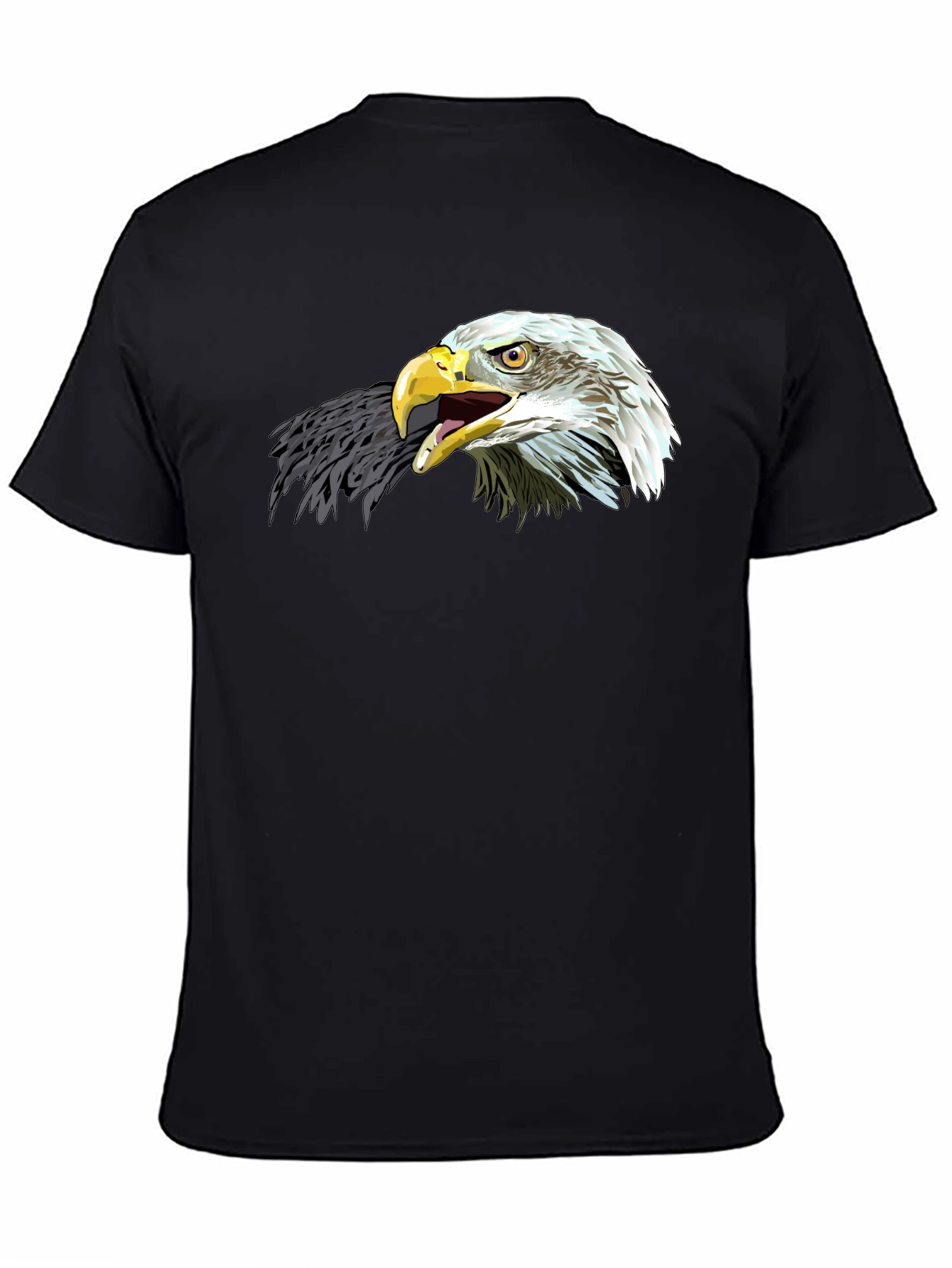Bold Eagle Graphic Tee - Black Cotton Blend T-Shirt
