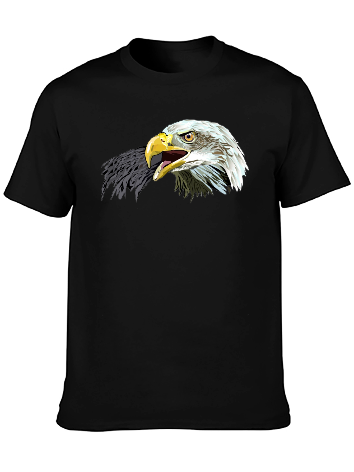 Bold Eagle Graphic Tee - Black Cotton Blend T-Shirt
