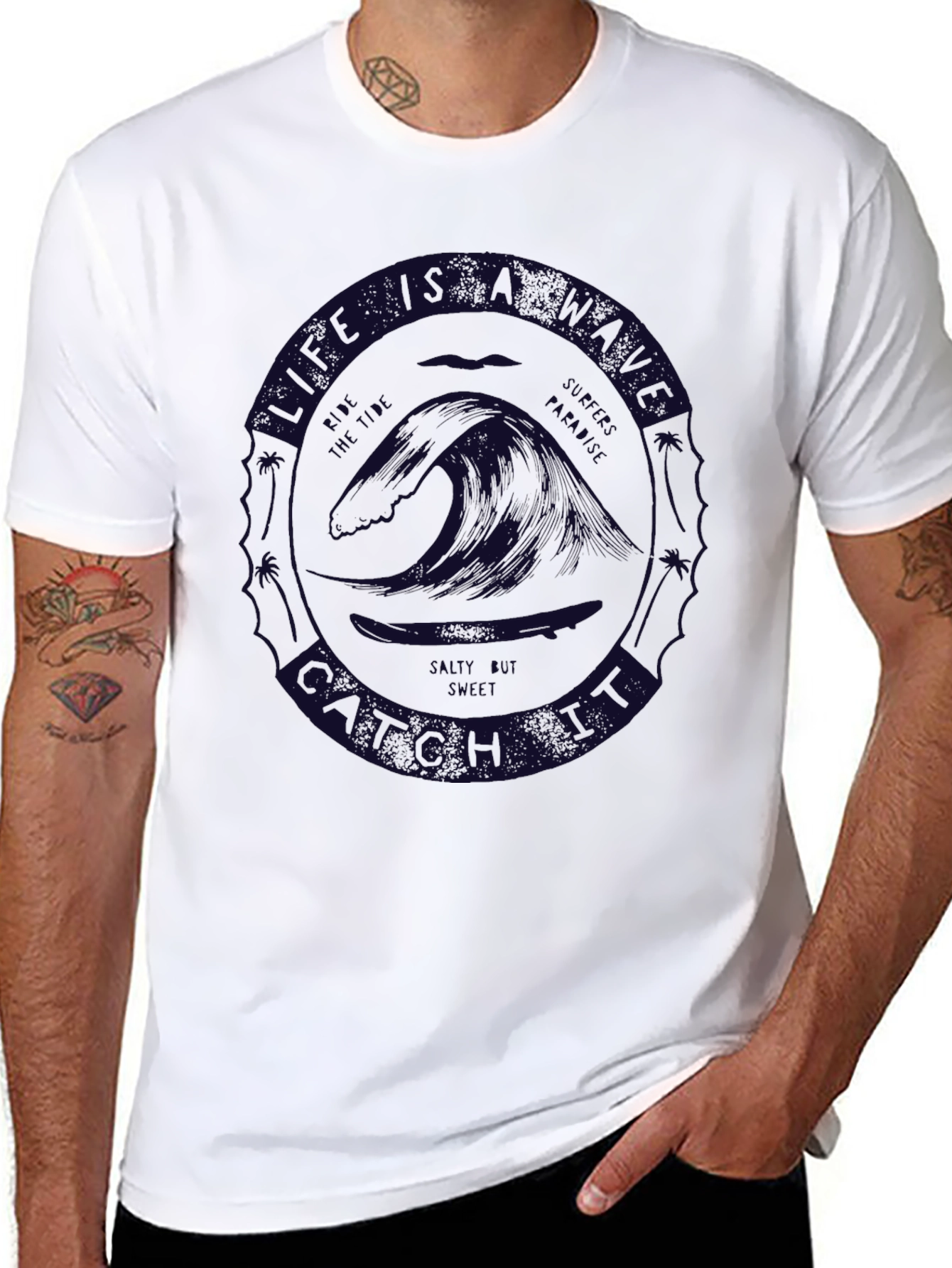Life is a Beach T-Shirt Graphic Crew Neck