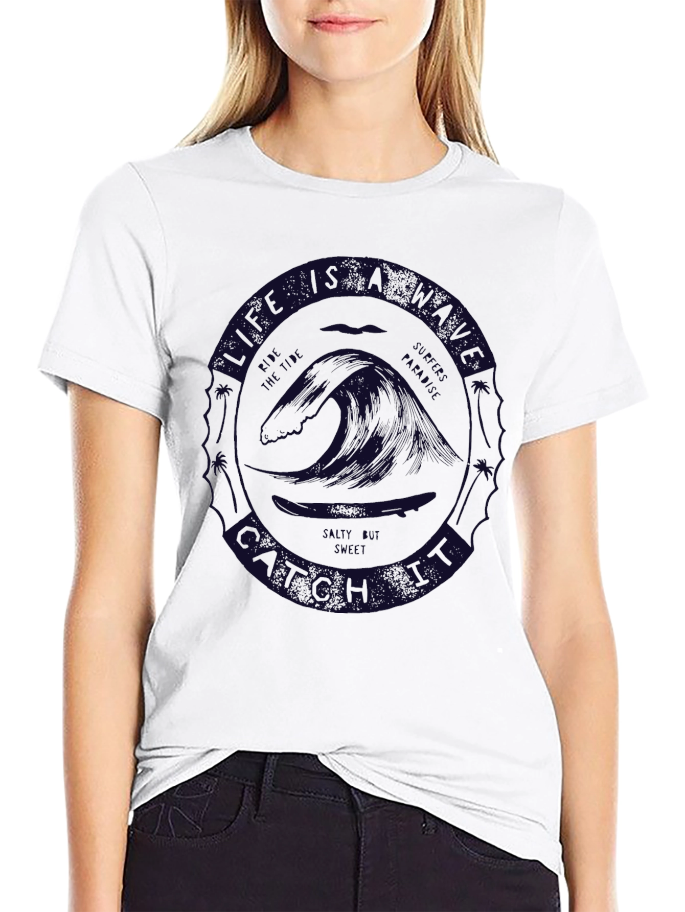Life is a Beach T-Shirt Graphic Crew Neck