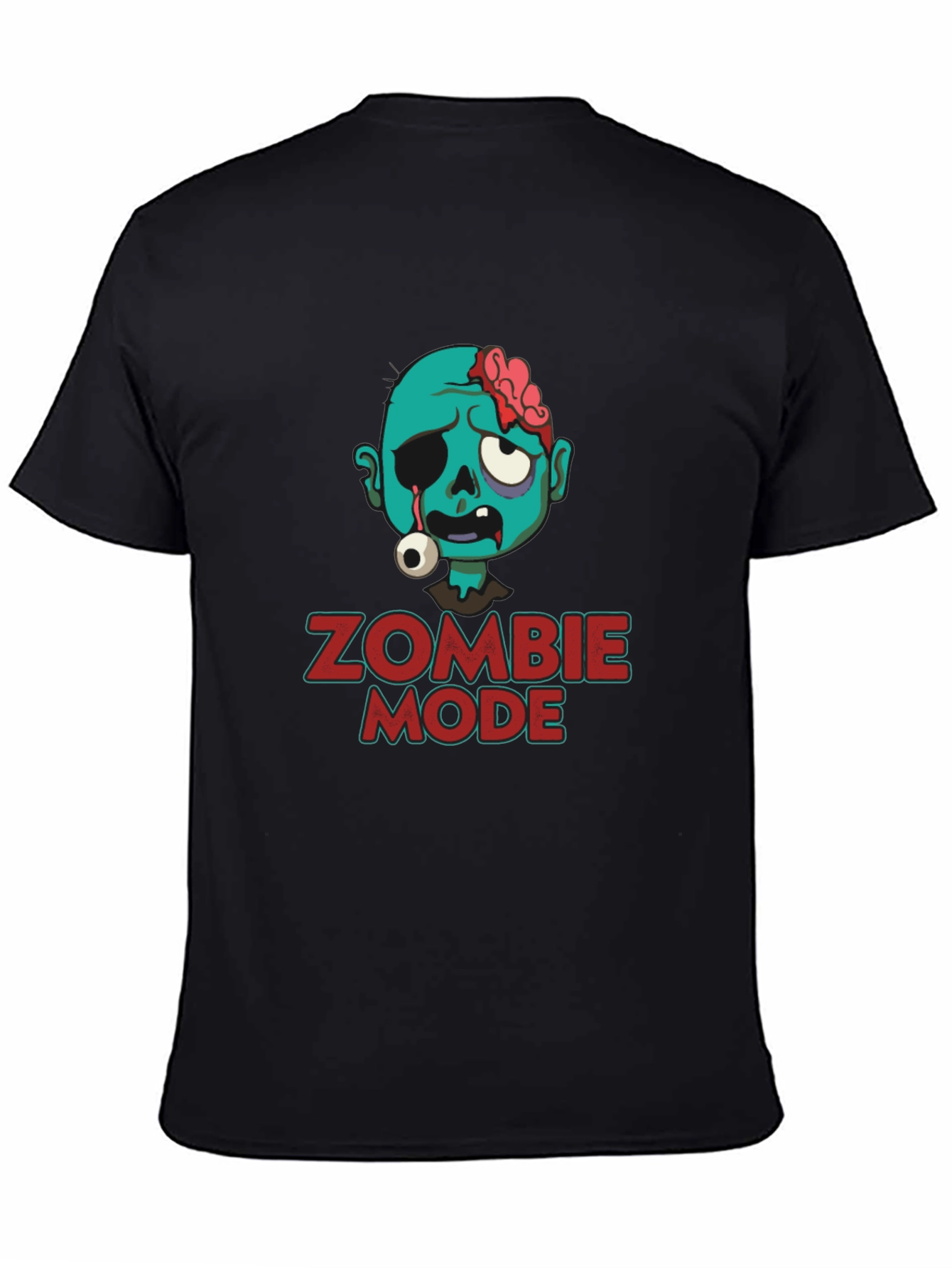 Zombie Mode Graphic Tee - Black Cotton T-Shirt