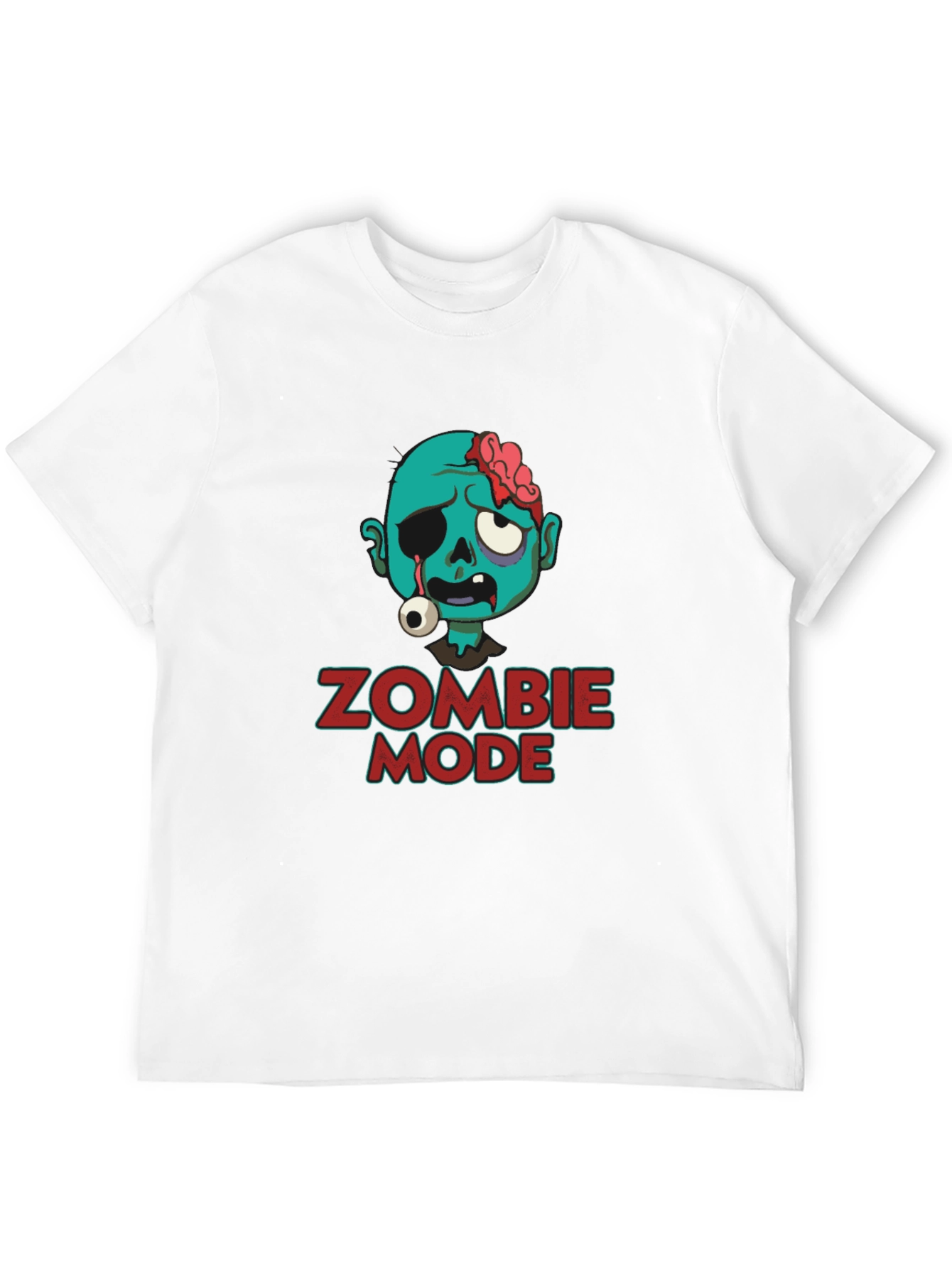 Zombie Mode Graphic Tee - Black Cotton T-Shirt