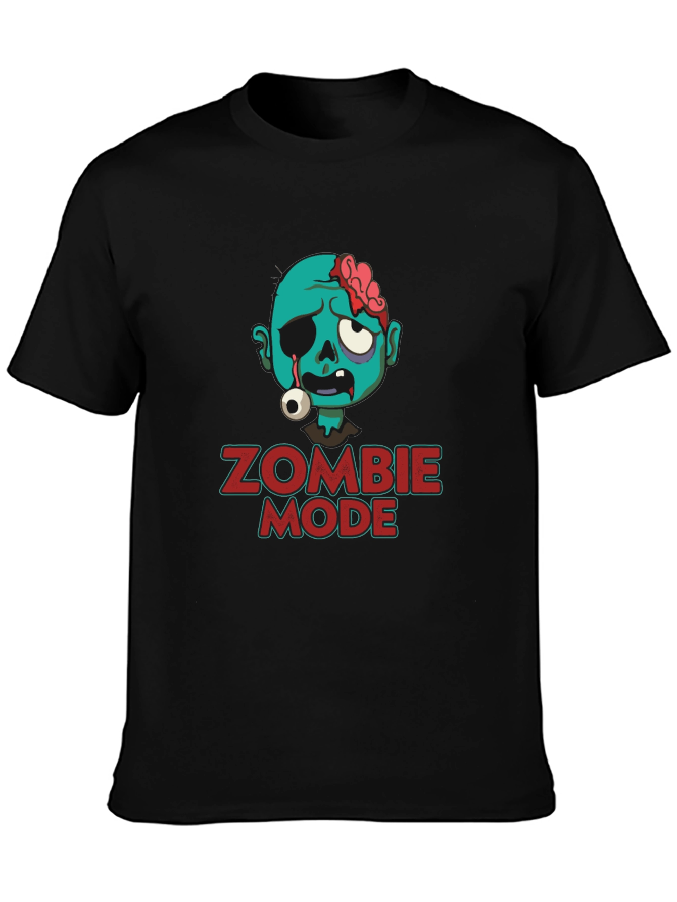 Zombie Mode Graphic Tee - Black Cotton T-Shirt