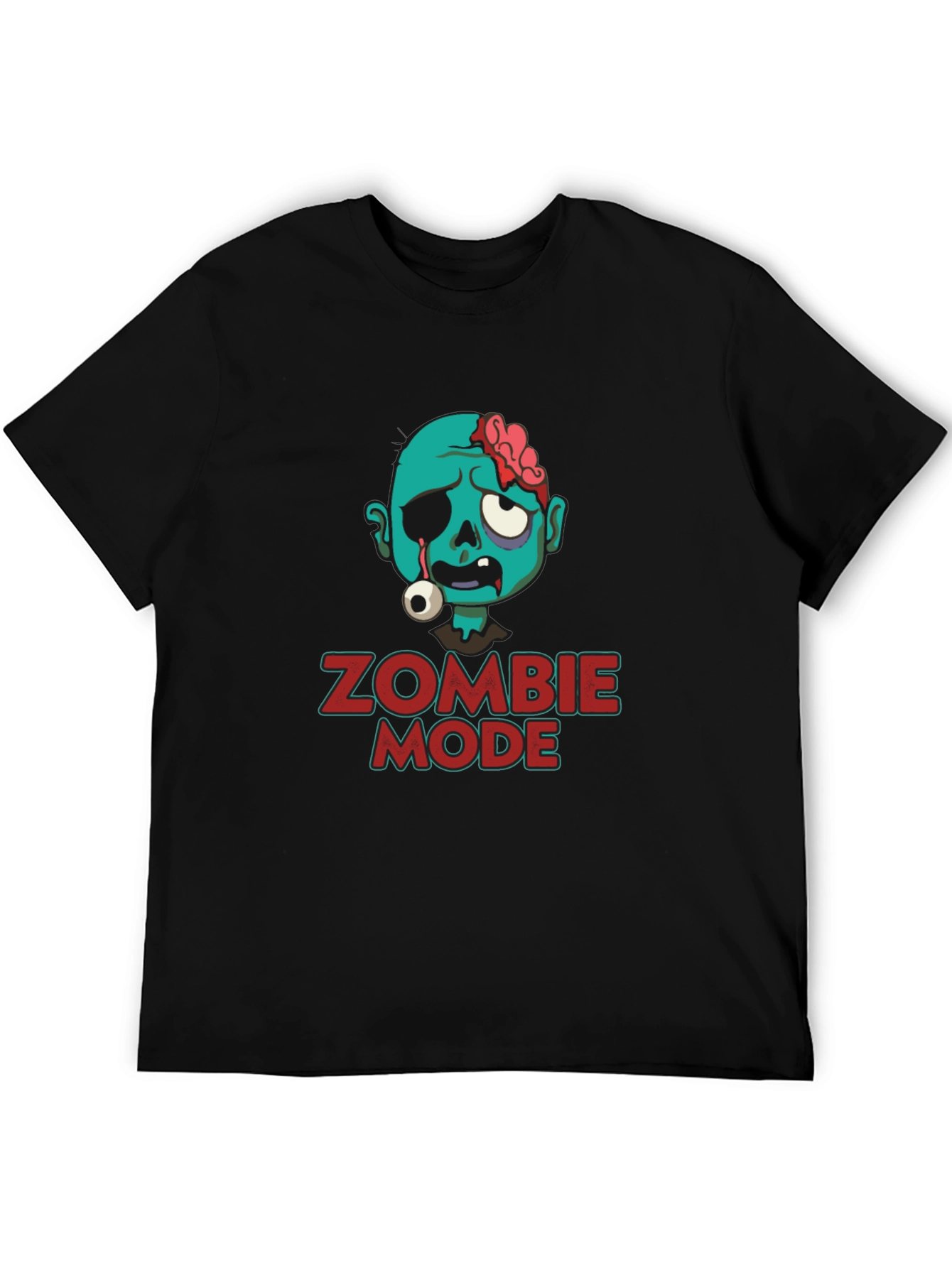 Zombie Mode Graphic Tee - Black Cotton T-Shirt