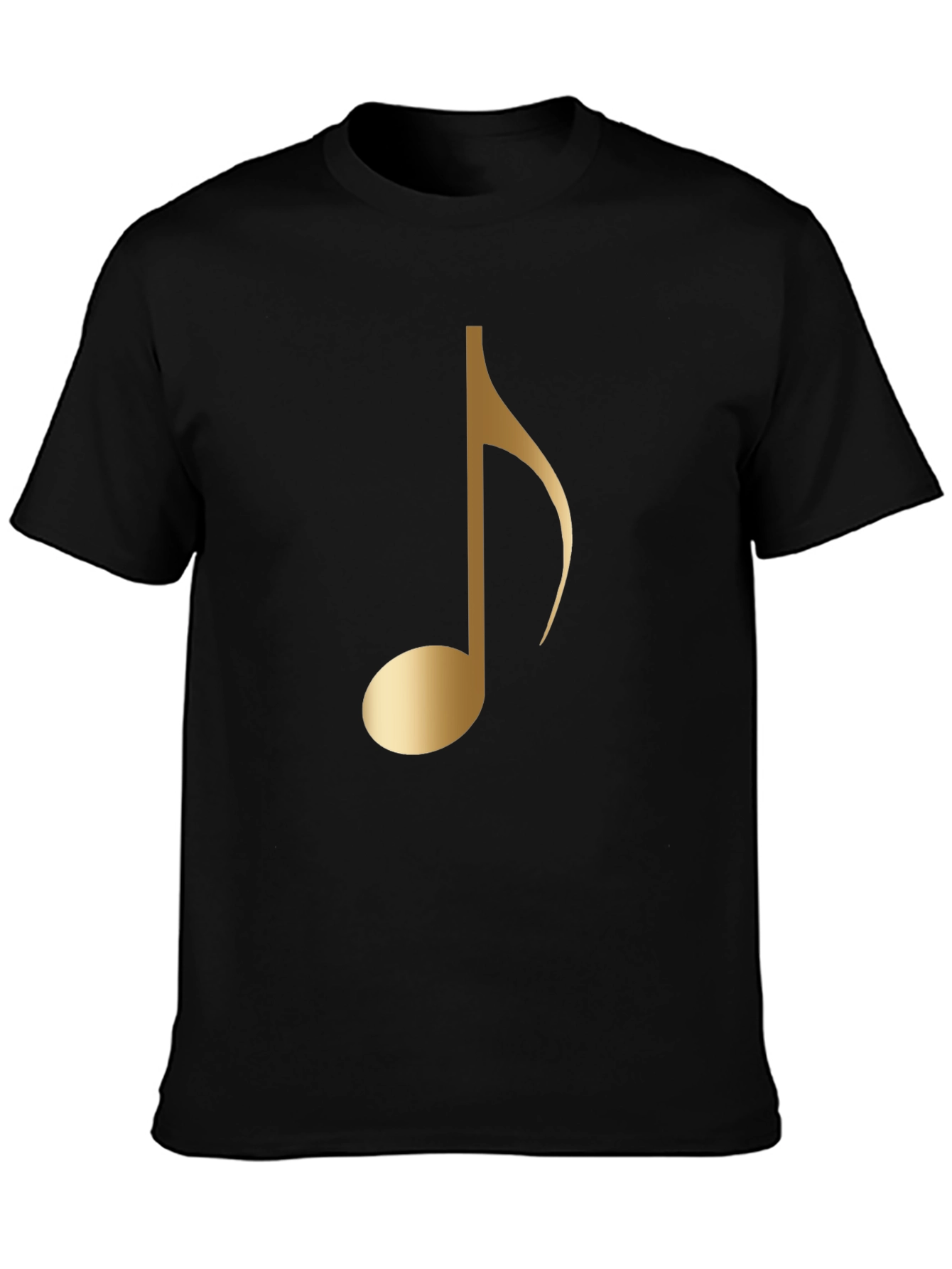 Golden Music Note Black T-Shirt