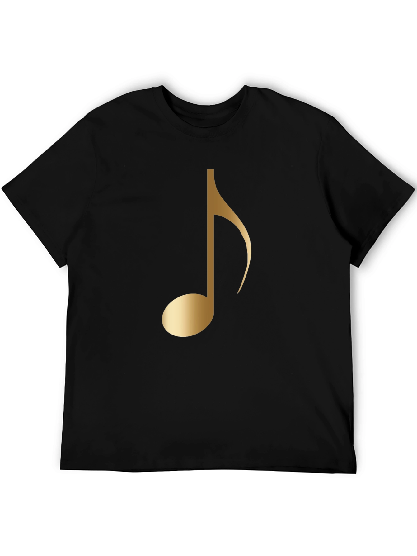 Golden Music Note Black T-Shirt