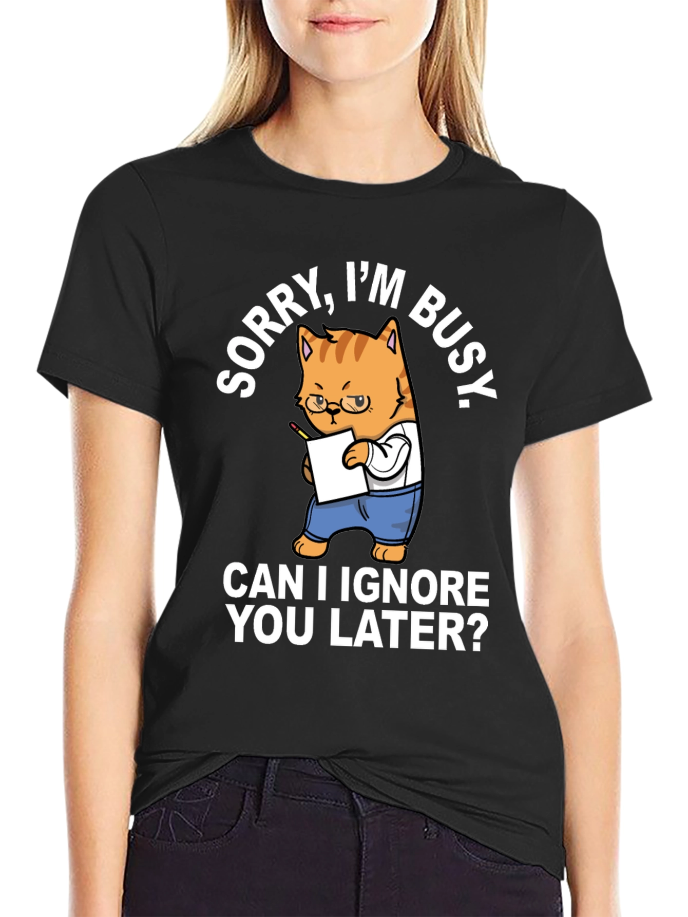 Busy Cat T-Shirt Funny Graphic Tee