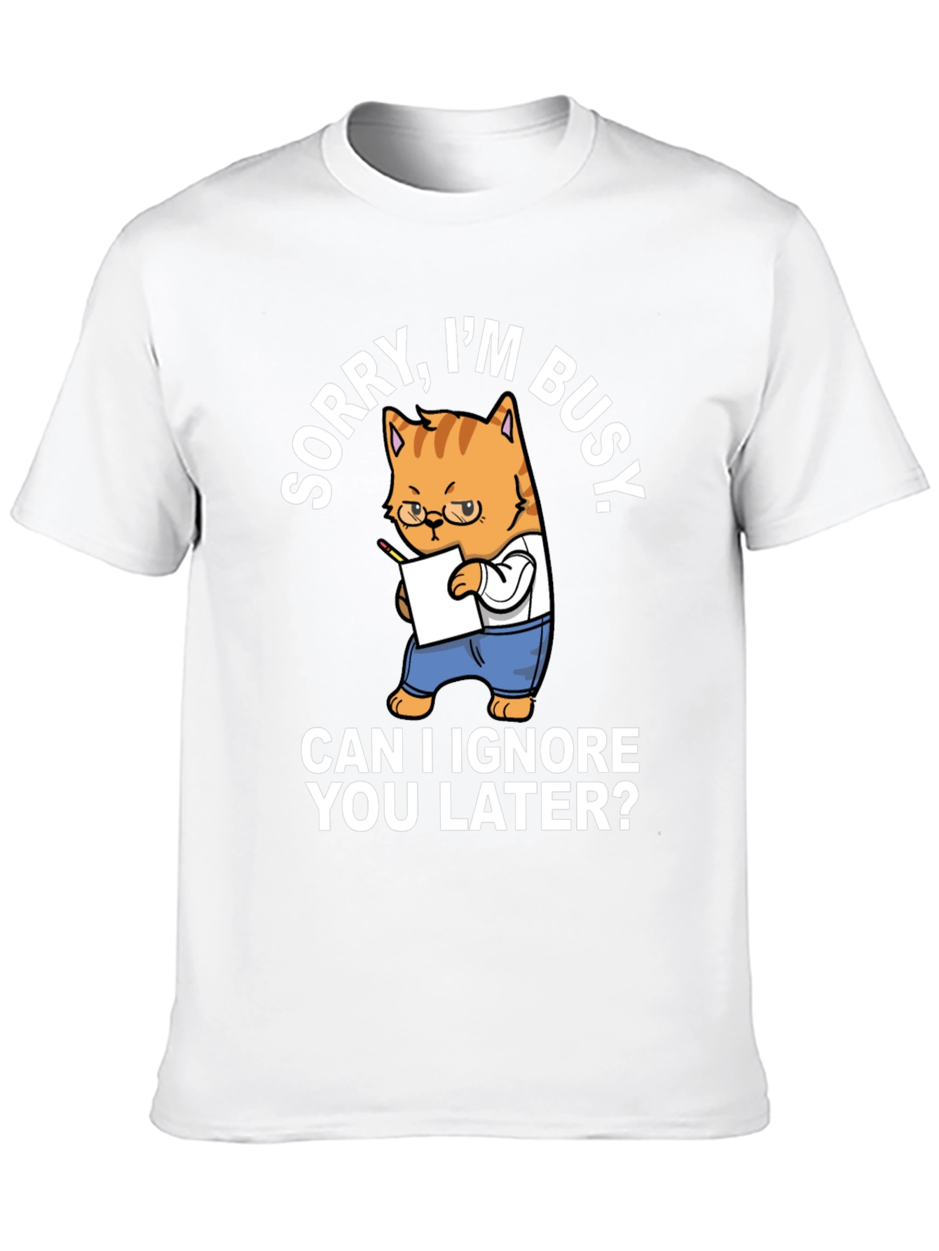 Busy Cat T-Shirt Funny Graphic Tee