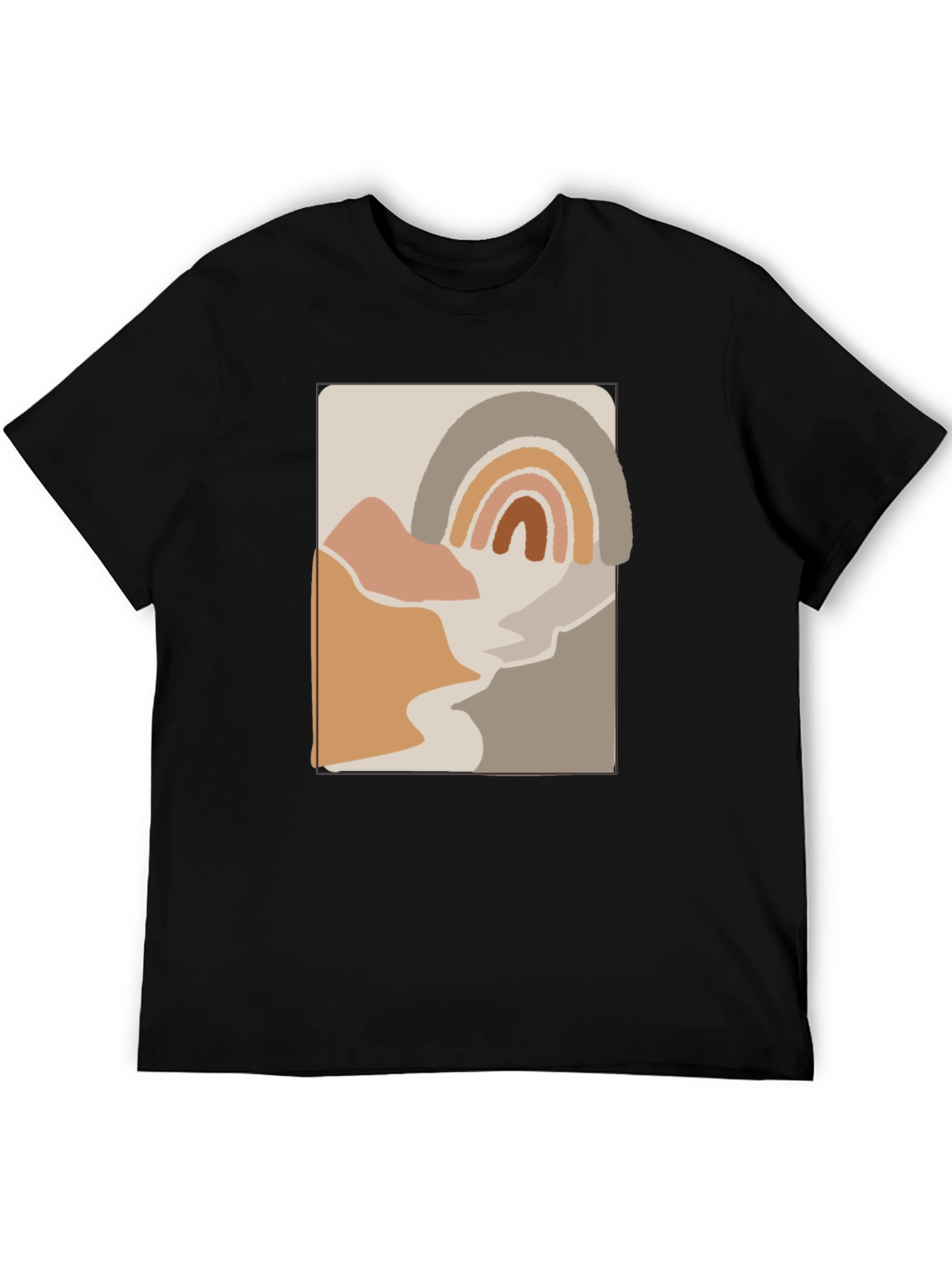 Abstract Rainbow Graphic T-Shirt - Trendy Casual Tee