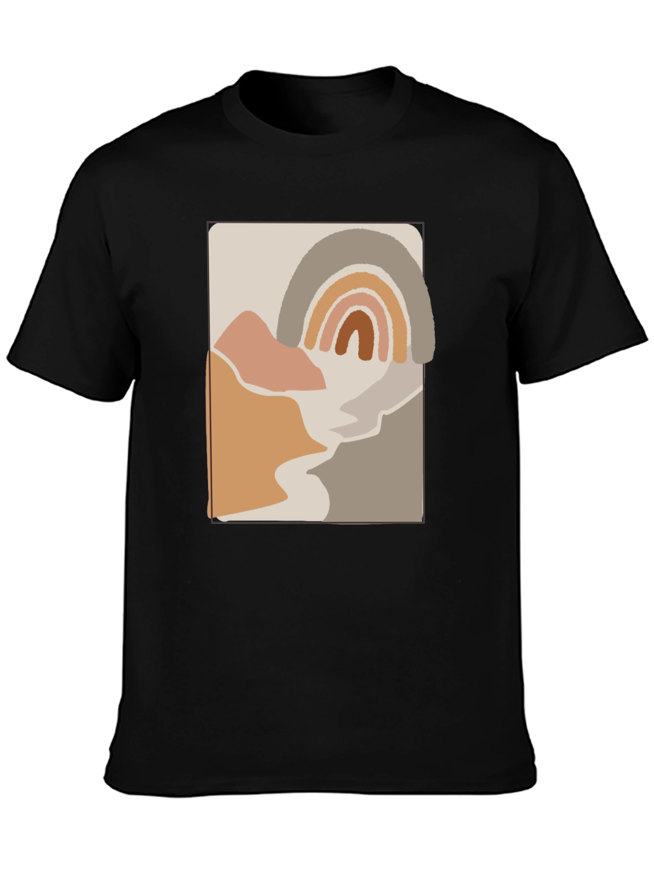 Abstract Rainbow Graphic T-Shirt - Trendy Casual Tee