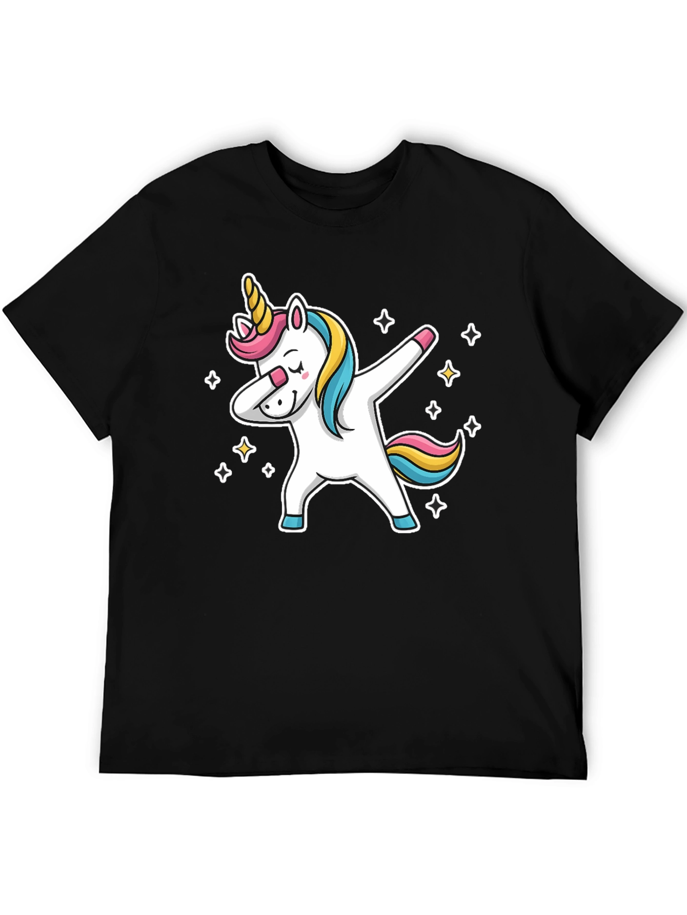Dabbing Unicorn Graphic Tee - Black