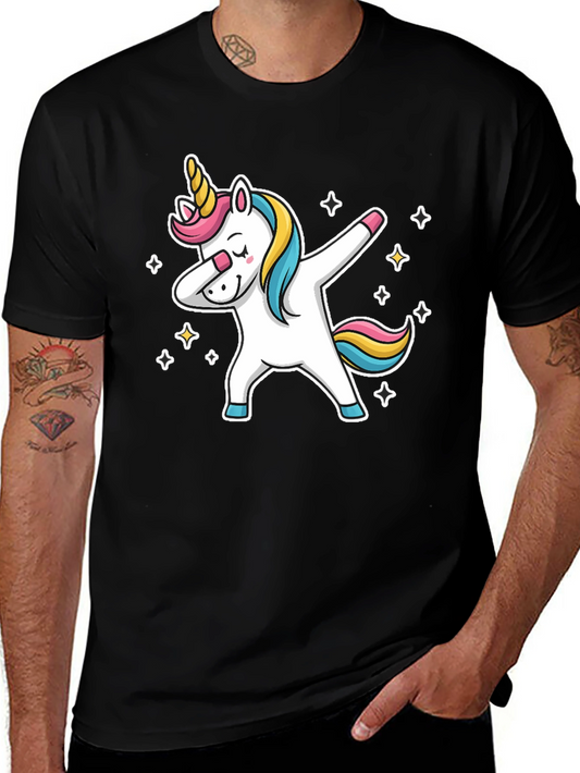 Dabbing Unicorn Graphic Tee - Black
