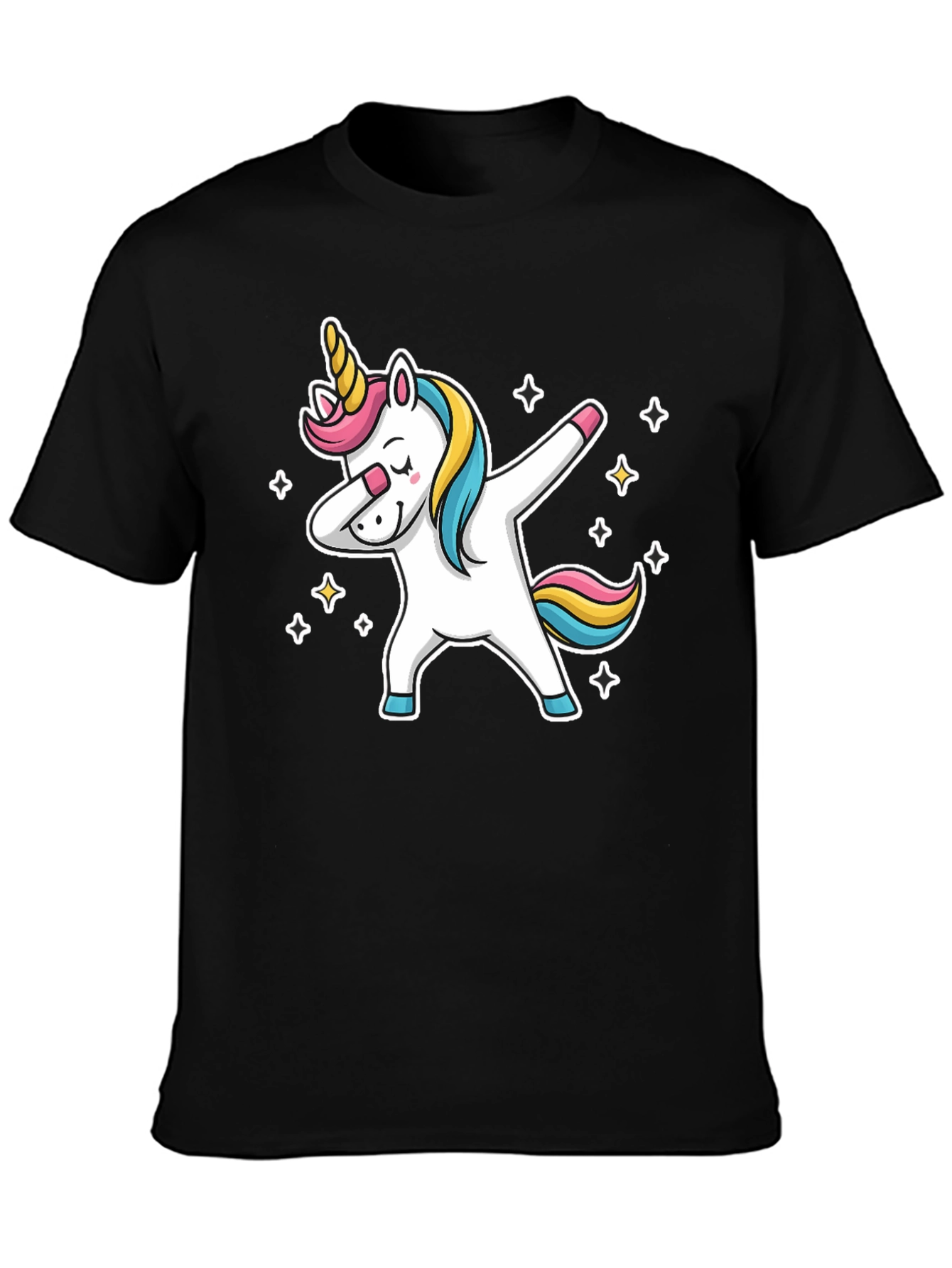 Dabbing Unicorn Graphic Tee - Black