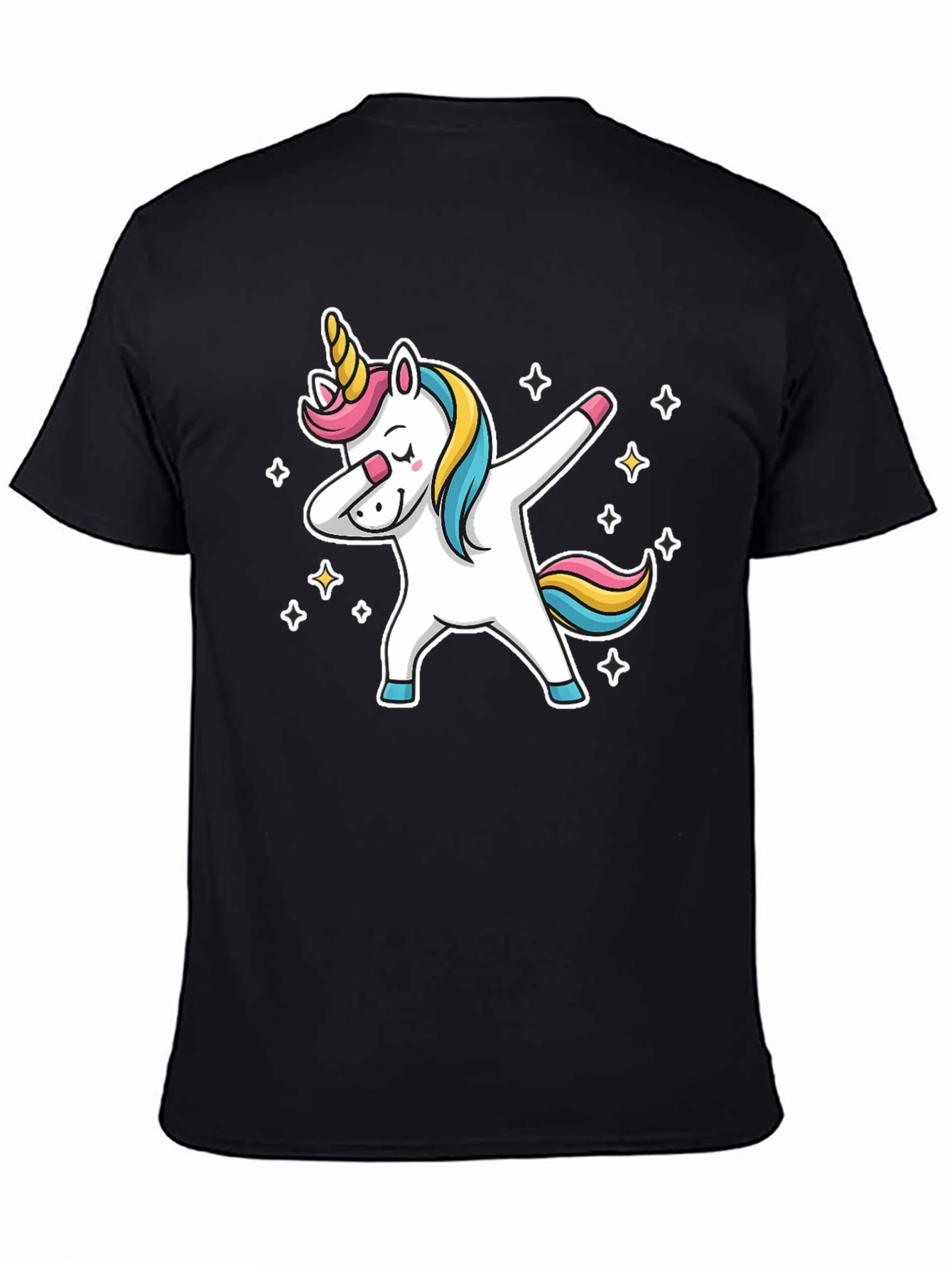 Dabbing Unicorn Graphic Tee - Black