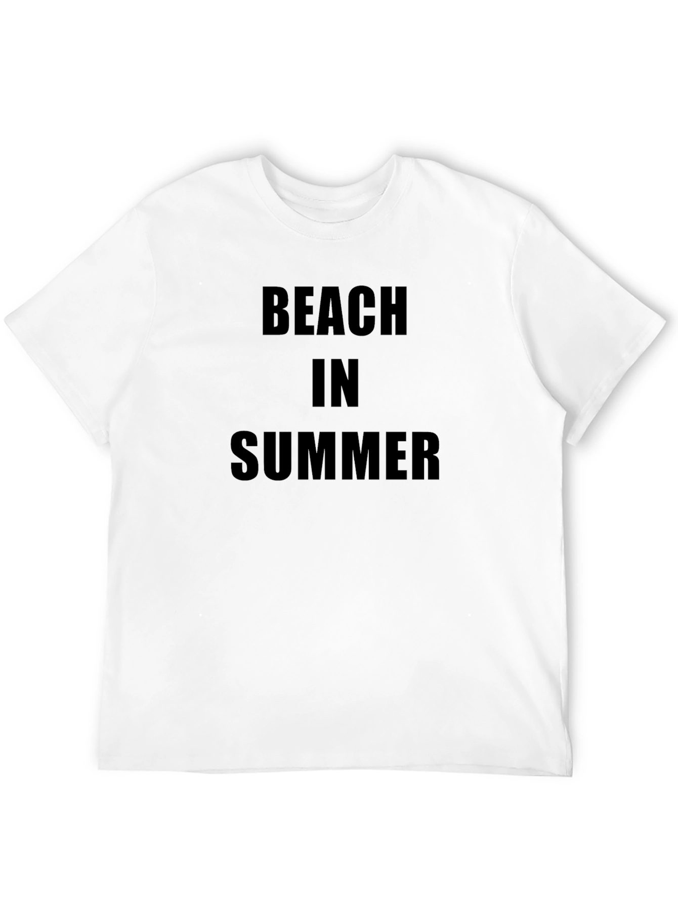 Beach In Summer Black T-Shirt