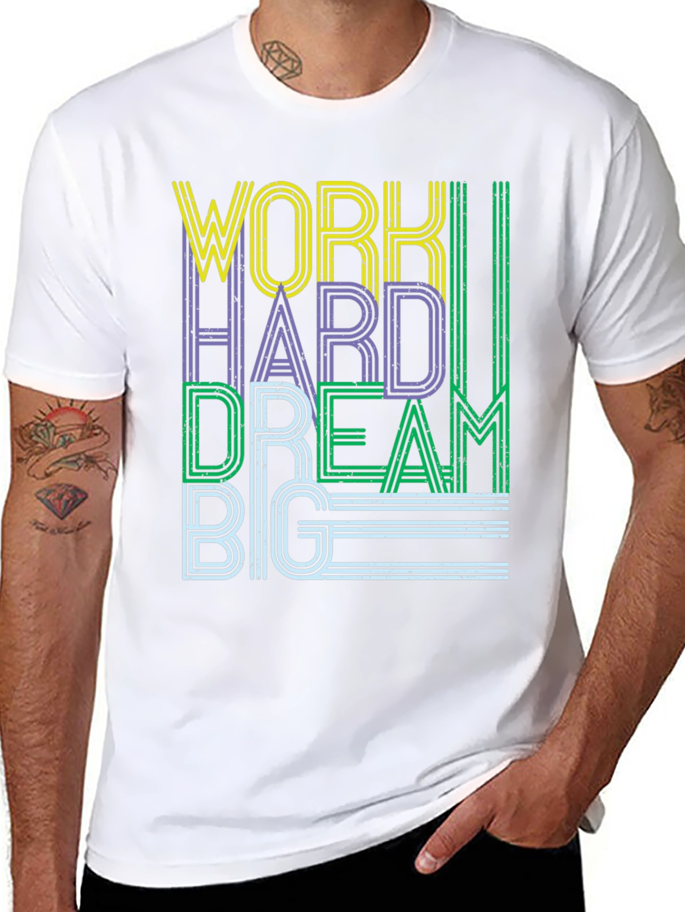 Work Hard Dream Big Graphic Tee - Black