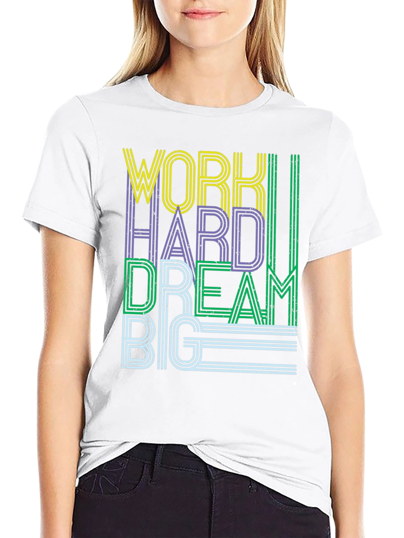 Work Hard Dream Big Graphic Tee - Black
