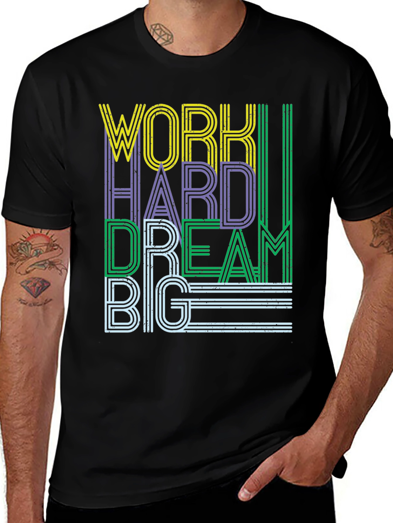 Work Hard Dream Big Graphic Tee - Black